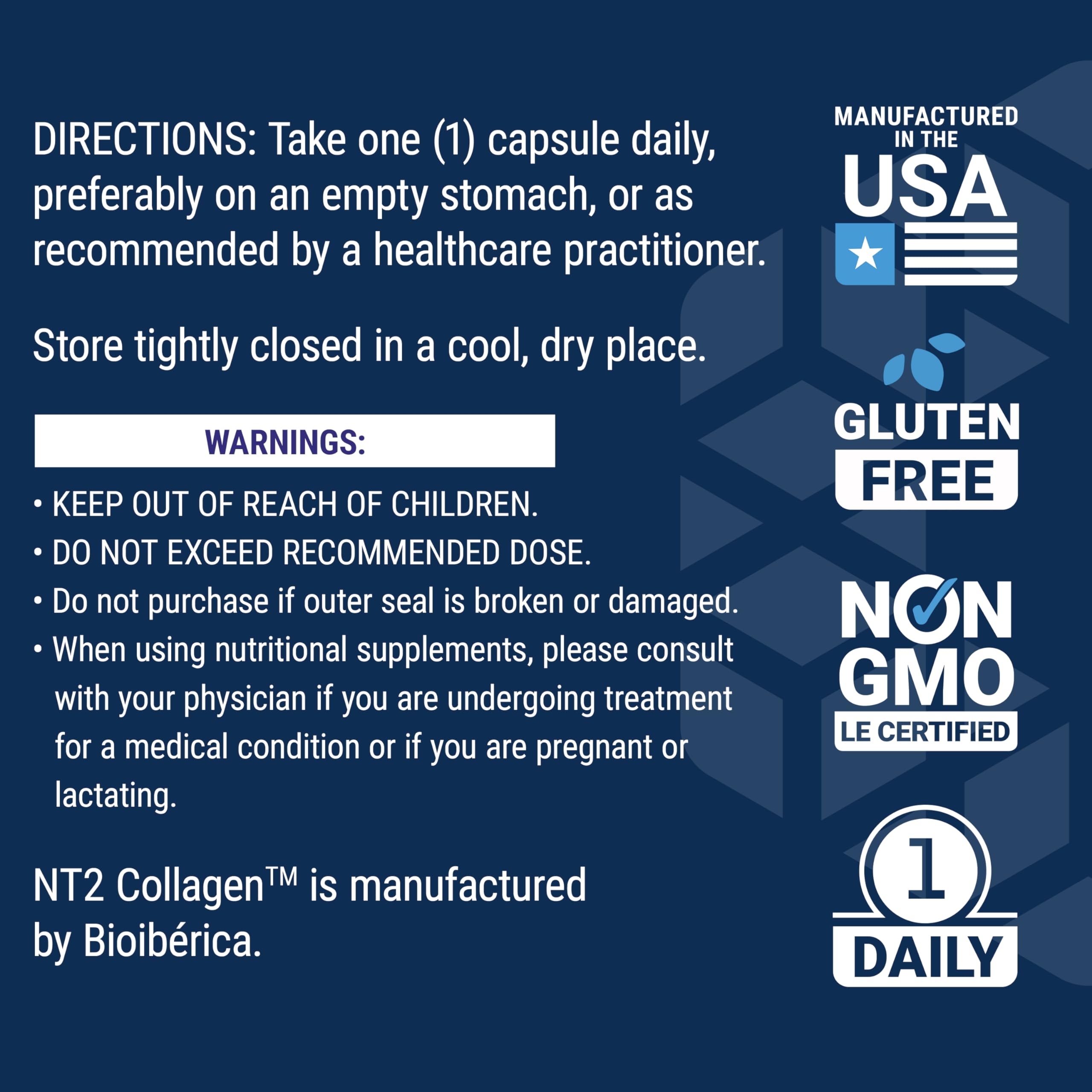 Life Extension NT2 Collagen™, Joint Health Supplement for Joint Comfort & Mobility, Gluten-Free, Non-GMO, 1 Daily, 60 Small Capsules Life ExtensionAu supplements