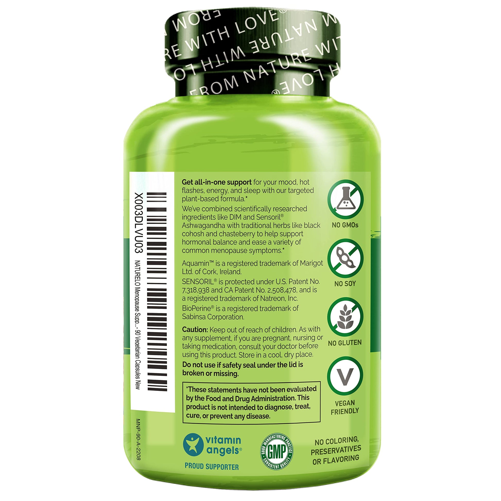 NATURELO Menopause Supplements for Women, Herbal Blend with Black Cohosh for Menopause Hot Flashes Advanced Estrogen Multi-Symptom Formula 90 Capsules NATURELOAu supplements
