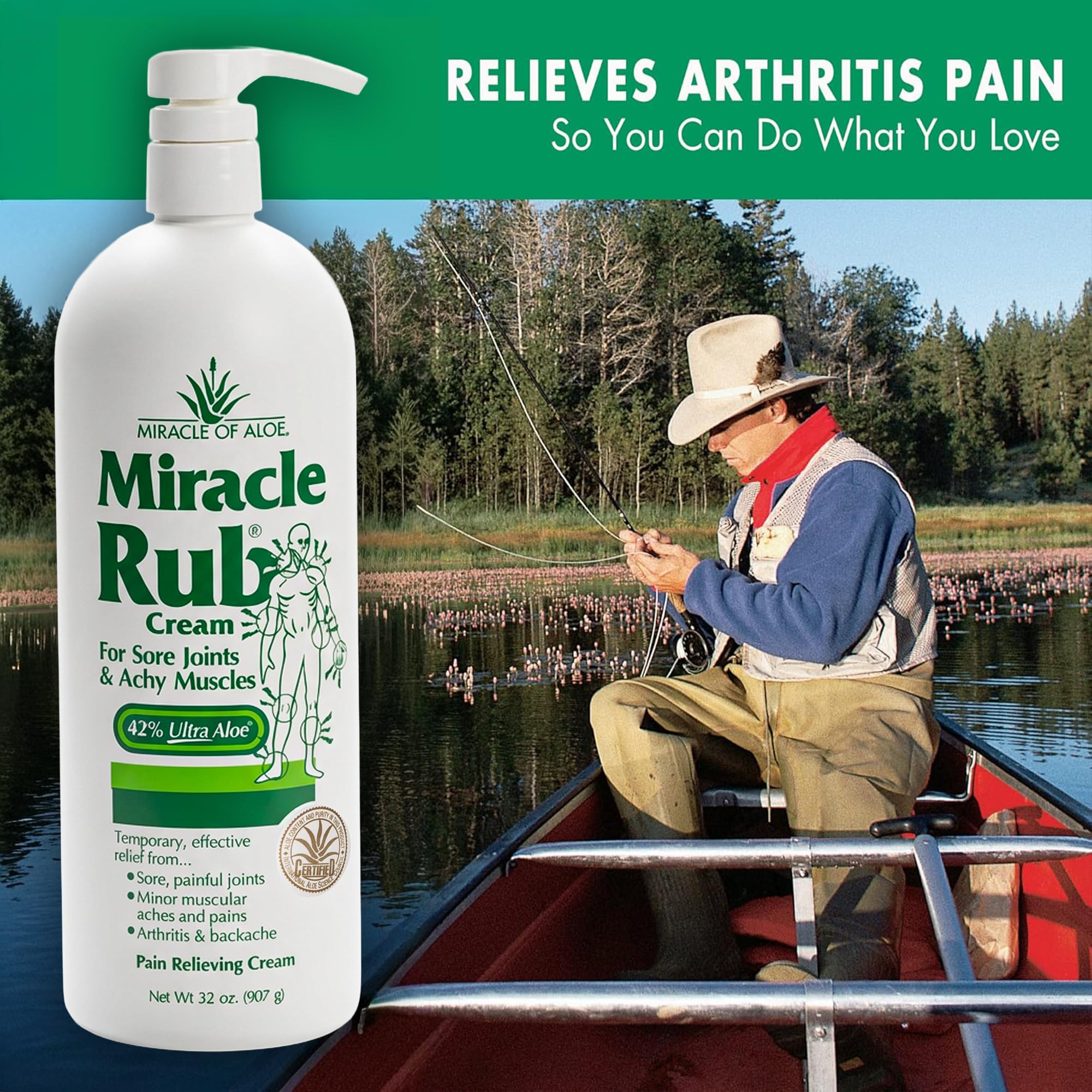 Miracle of Aloe Miracle Rub Pain Relieving Cream 32 oz, Fast & Effective Relief for Arthritis, Muscle, and Joint Pain - Maximum Strength UltraAloe Formula, Topical Analgesic Miracle of AloeAu supplements