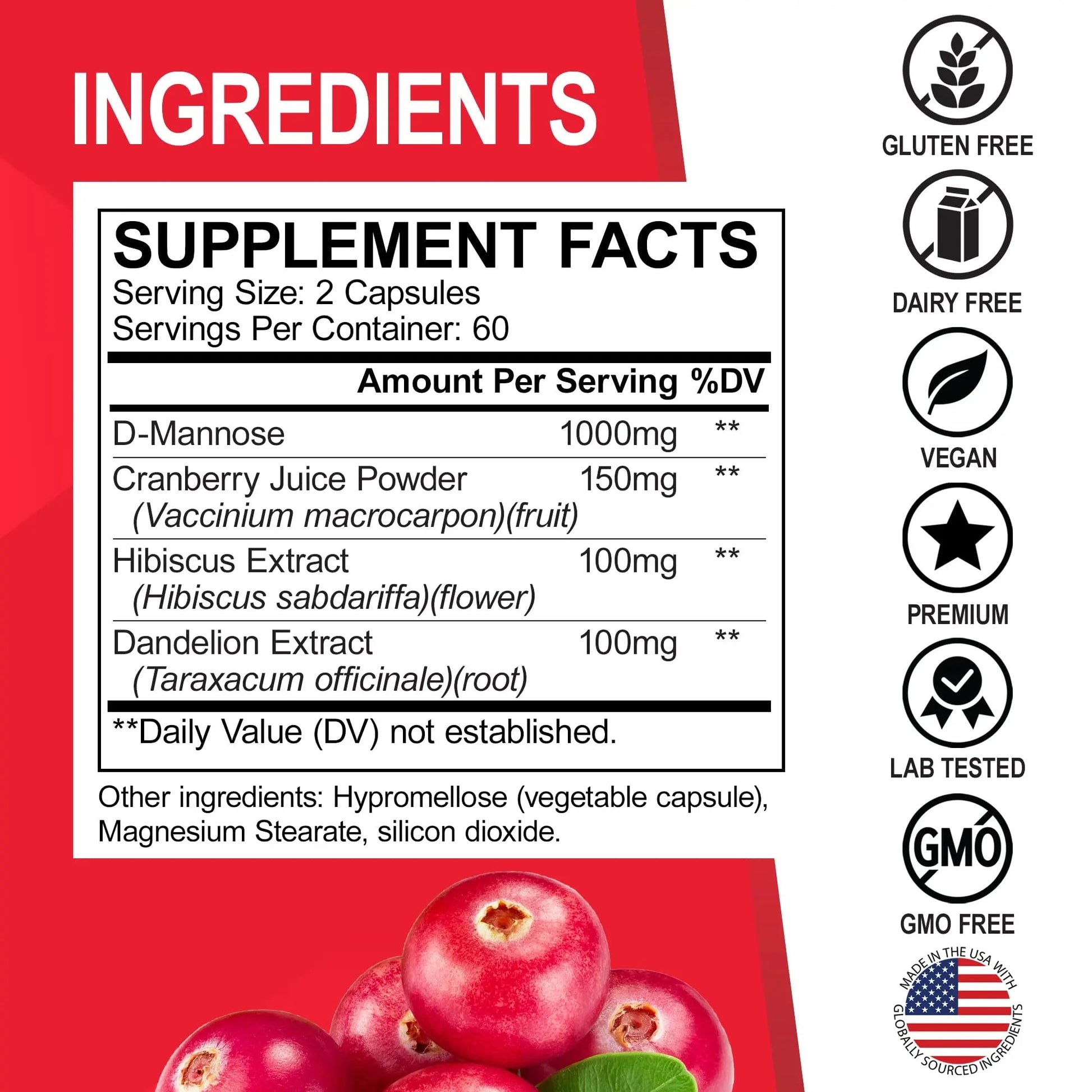 D Mannose Supplements for Women Pills - Natural D-Mannose 500mg Capsules, Cranberry DMannose Pills 1000mg Per Serving - Bladder Flush & Urinary Tract Cleanse Health Supplement - 120 Veg Capsules DR. BOAu supplements