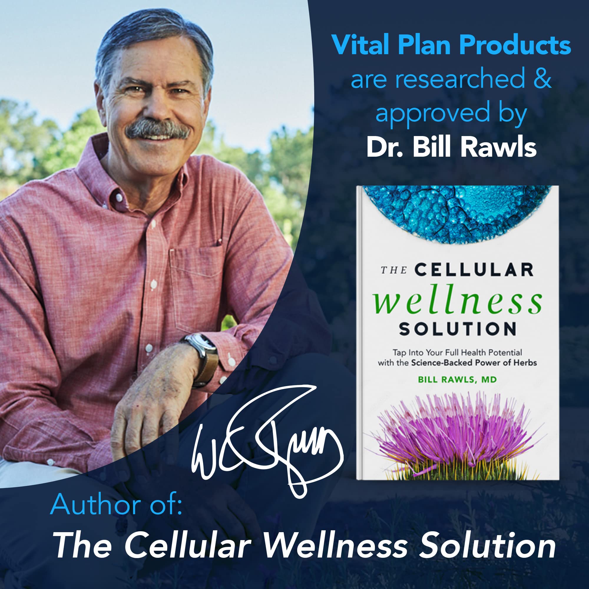 Vital Plan Daily Herbal Supplement by Dr. Bill Rawls – Herbal Immunity Booster for Immune Support, Microbiome Balance & Cell Health — Reishi Mushroom, Turmeric & Rhodiola Vital PlanAu supplements