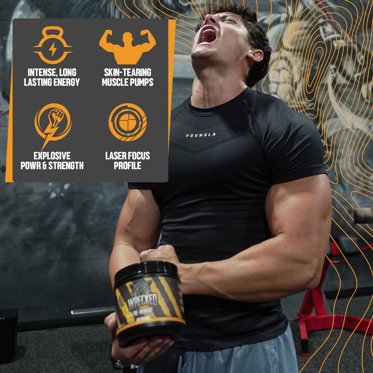Huge Supplements Wrecked Pre-Workout, 30G+ Ingredients Per Serving to Boost Energy Huge SupplementsUS supplements