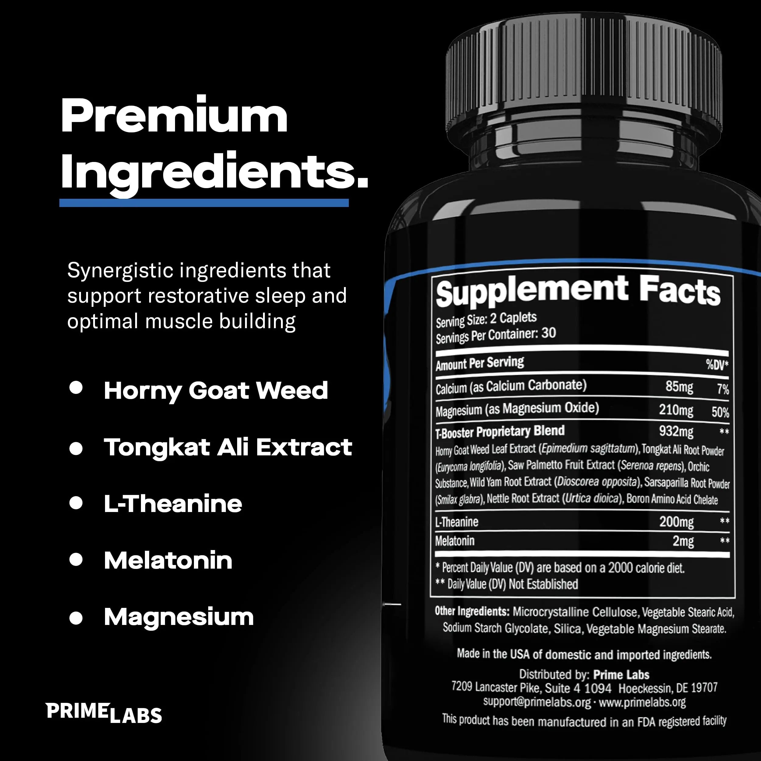 Prime Labs Night Duty - Nighttime Testosterone Booster & Sleep Support - PM Rest & Muscle Recovery Supplements - 60 Count Prime LabsAu supplements