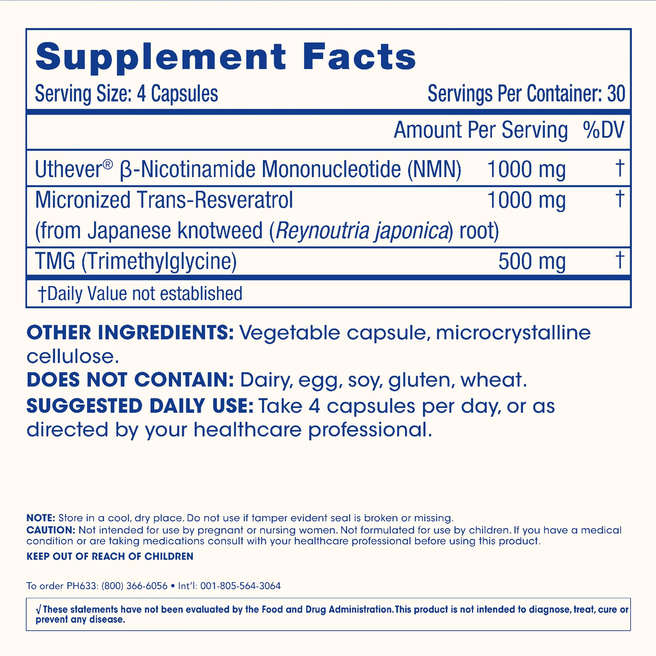 ProHealth NMN Pro Complete (120 Capsules, 3 Pack) - 1000 mg Uthever® NMN + 1000 mg Resveratrol + 500 mg TMG. NAD+ Precursor, Methylation Support & Sirtuin Activation. Triple Lab-Tested ProHealthAu supplements
