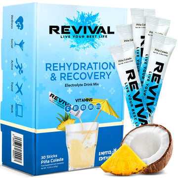 Revival Rapid Rehydration, Electrolytes Powder - High Strength Vitamin C, B1, B3, B5, B12 Revival ShotsUS supplements
