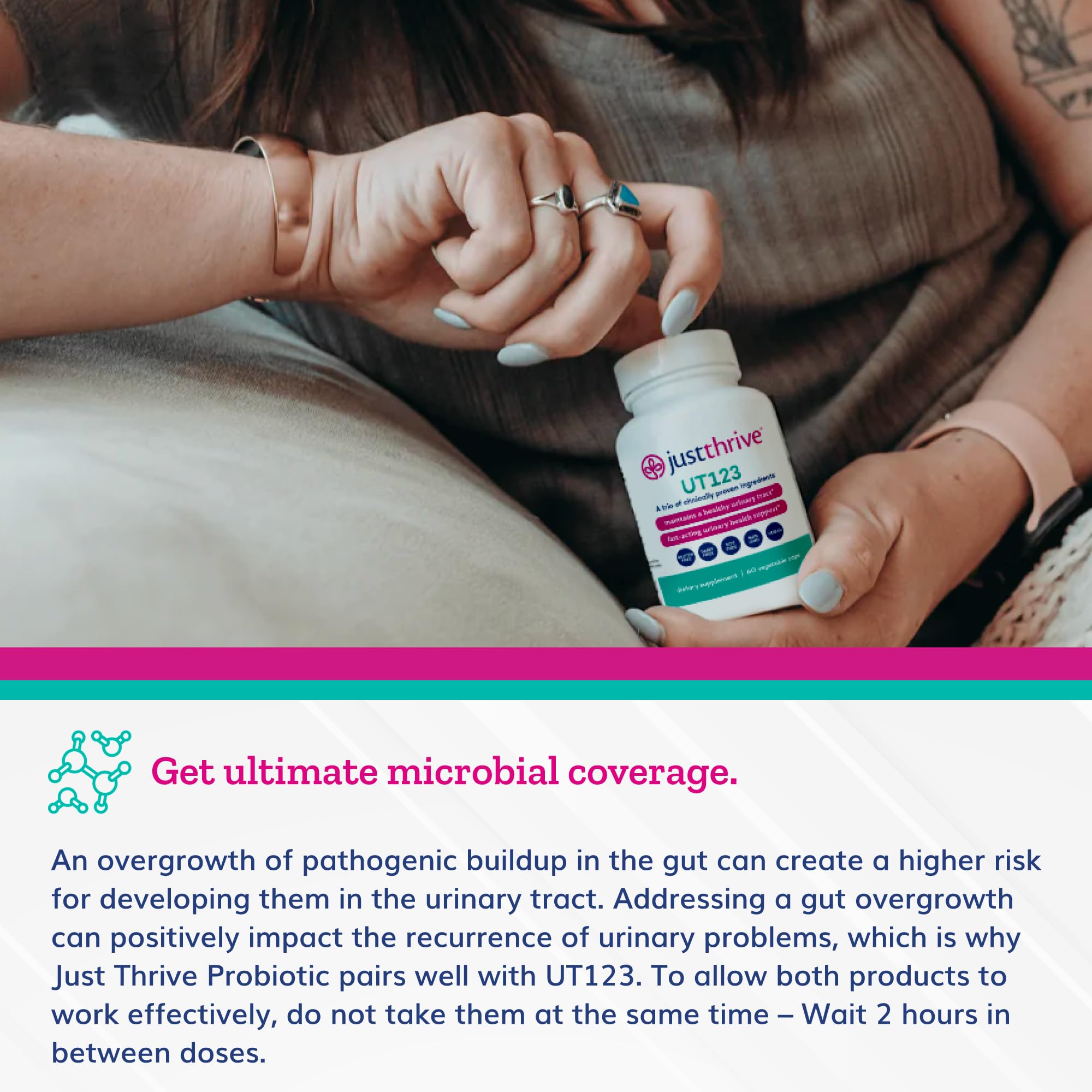 Just Thrive UT123 - Supports Urinary Tract Health for Women - Made with Cranberry, 60 Capsules Just ThriveUS supplements