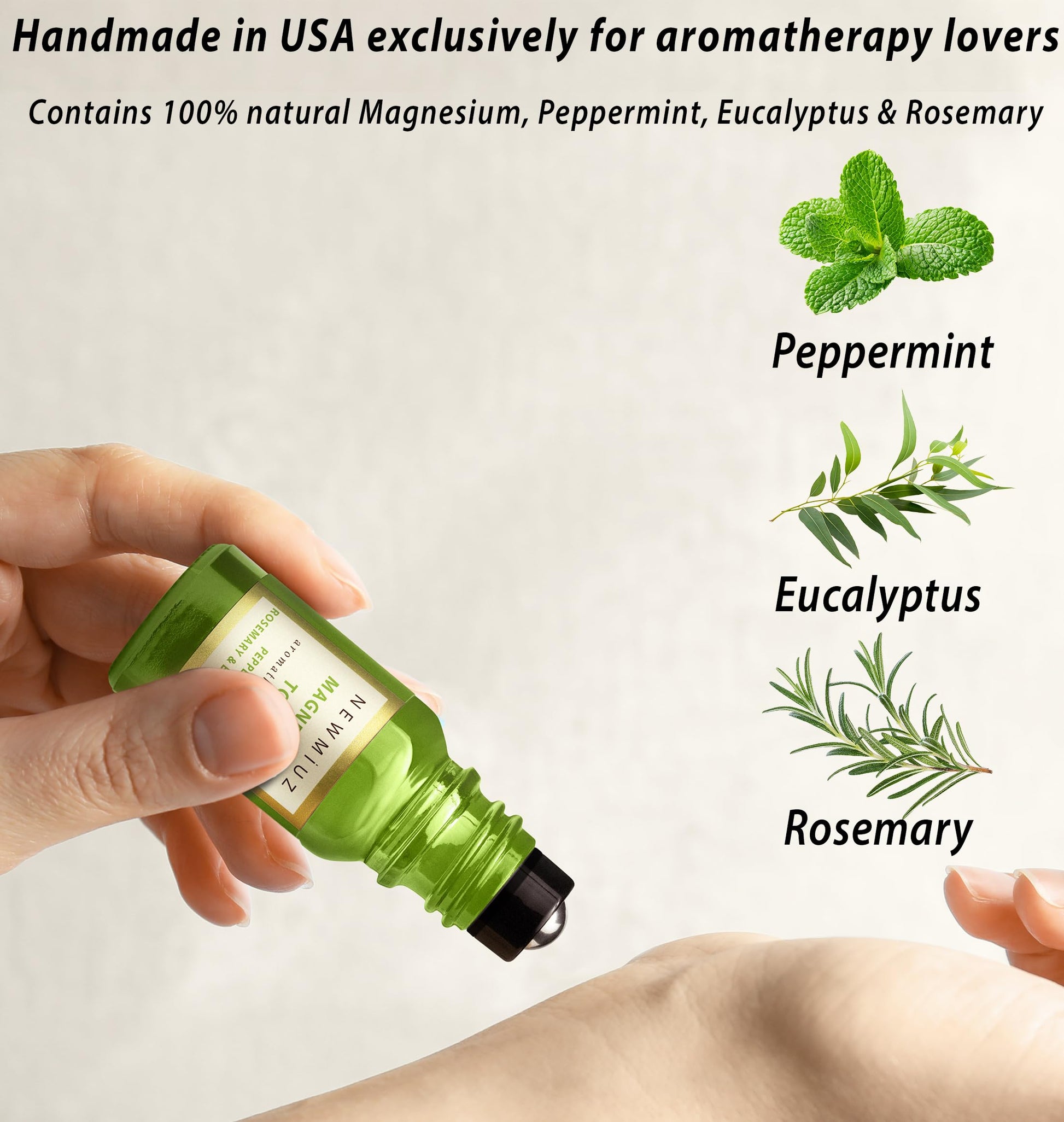 Headache Roll On Stick Peppermint Rosemary and Eucalyptus & Cleansing and Protect Juniper Berry White Sage with Nerolina Pack of 2 New MiuzAu supplements