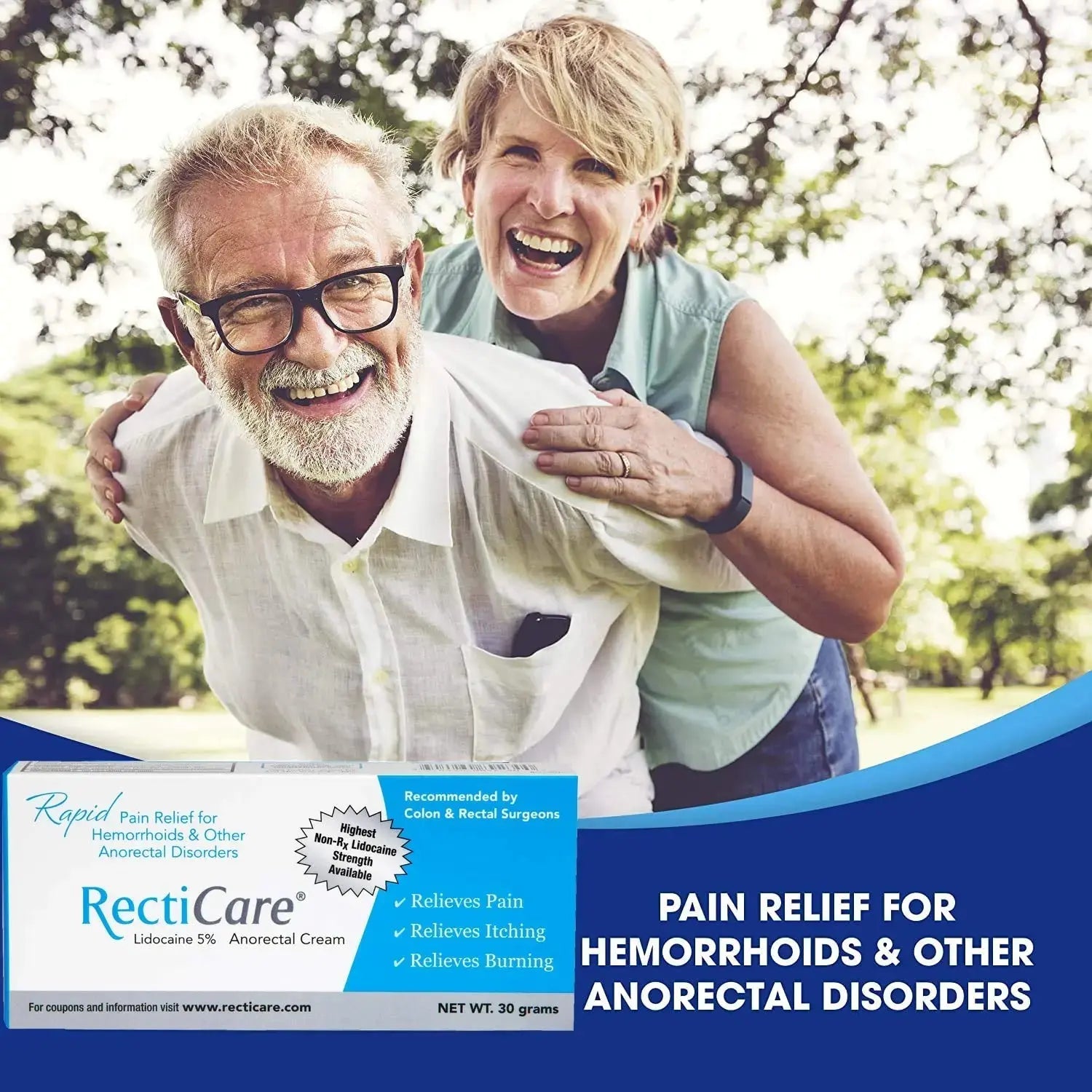 Recticare Anorectal Lidocaine 5% Cream: Topical Numbing Cream for Treatment of Hemorrhoids & Other Anorectal Disorders - 30g Tube RecticareAu supplements