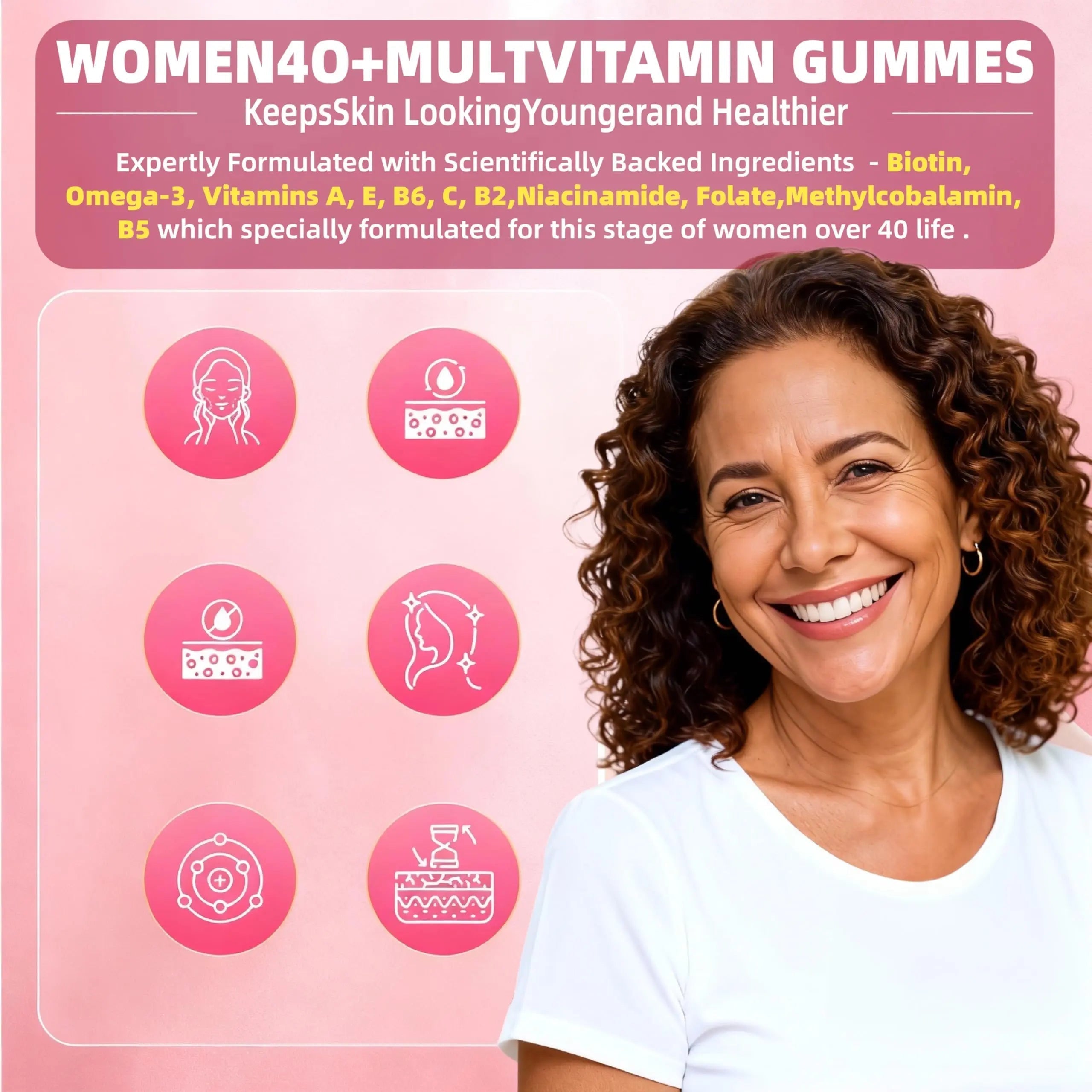 Multivitamin for Women Gummies for 40+ with Omega-3, Niacinamide, B-Complex, Lutein, Iron, Choline, Phosphatidylserine, Vitamin D3 LerinettiaAu supplements