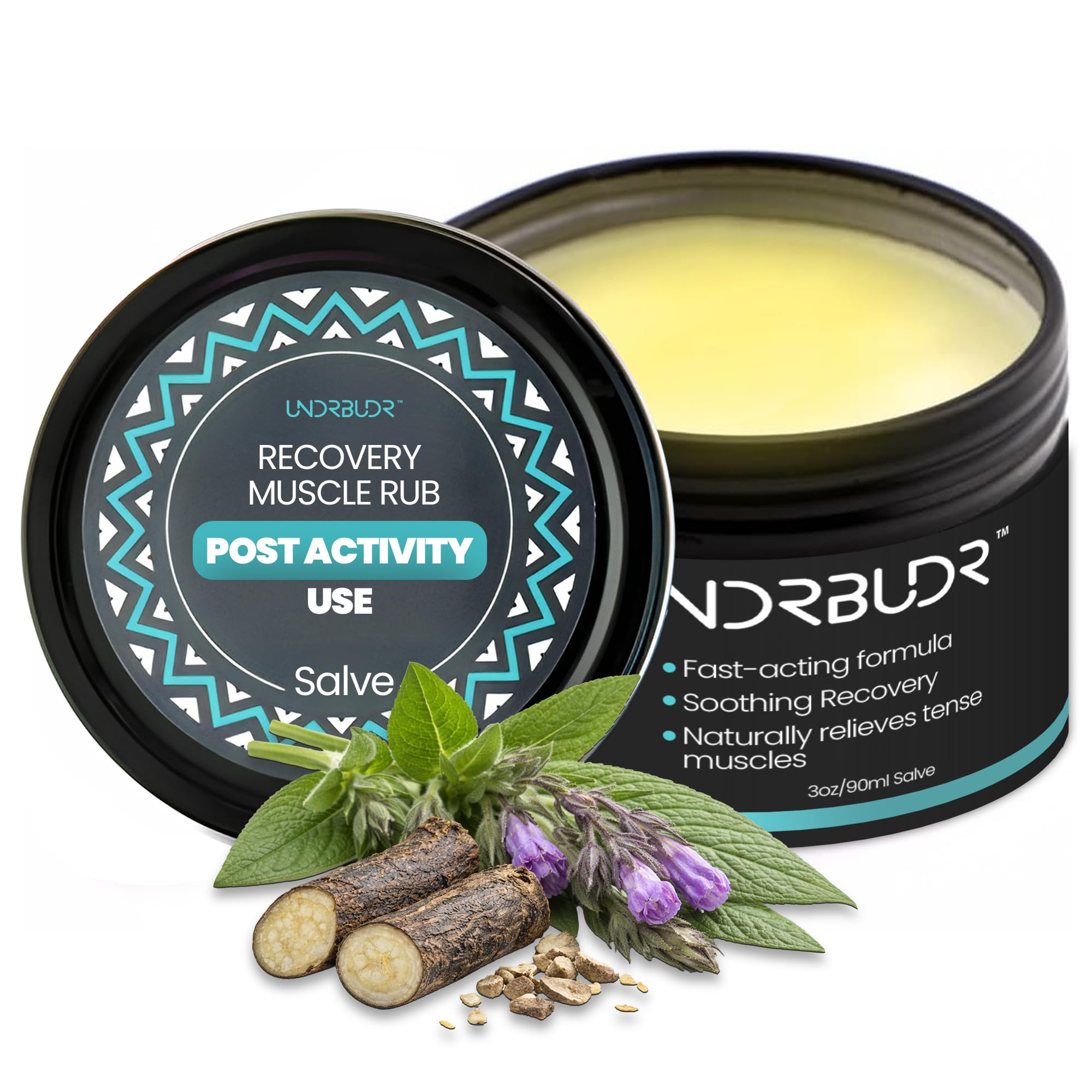UNDRBUDR Post-Activity Recovery Muscle Rub Salve with Arnica, Comfrey & Essential Oils- Balm for Muscle Soreness, Joint Discomfort & Post-Workout Recovery, Natural Formula for Active Lifestyles (3 oz) UNDRBUDRAu supplements