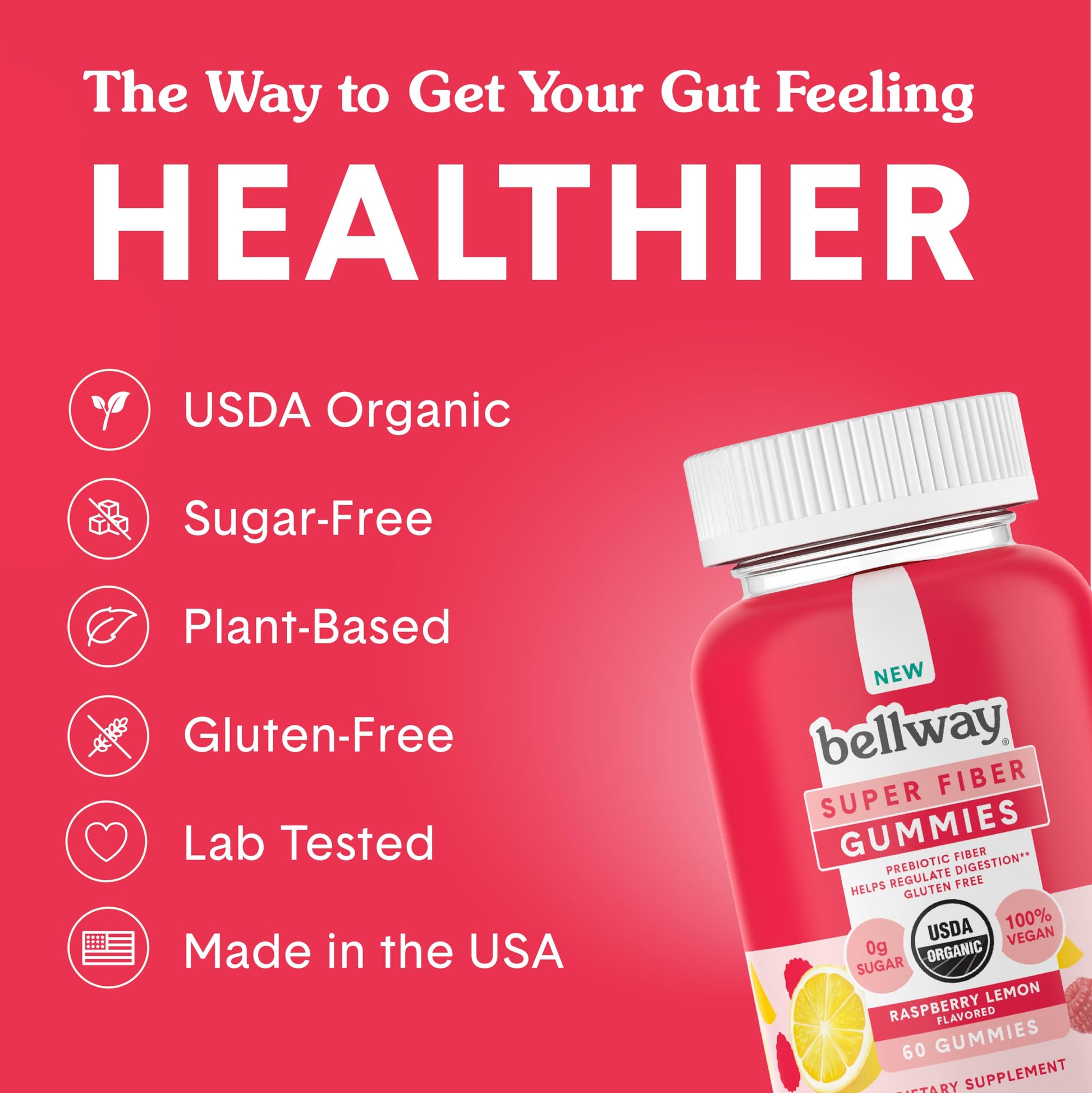 Bellway Super Fiber Gummies for Adults (3 Pack) - Sugar Free Organic Fiber Supplement BellwayUS supplements