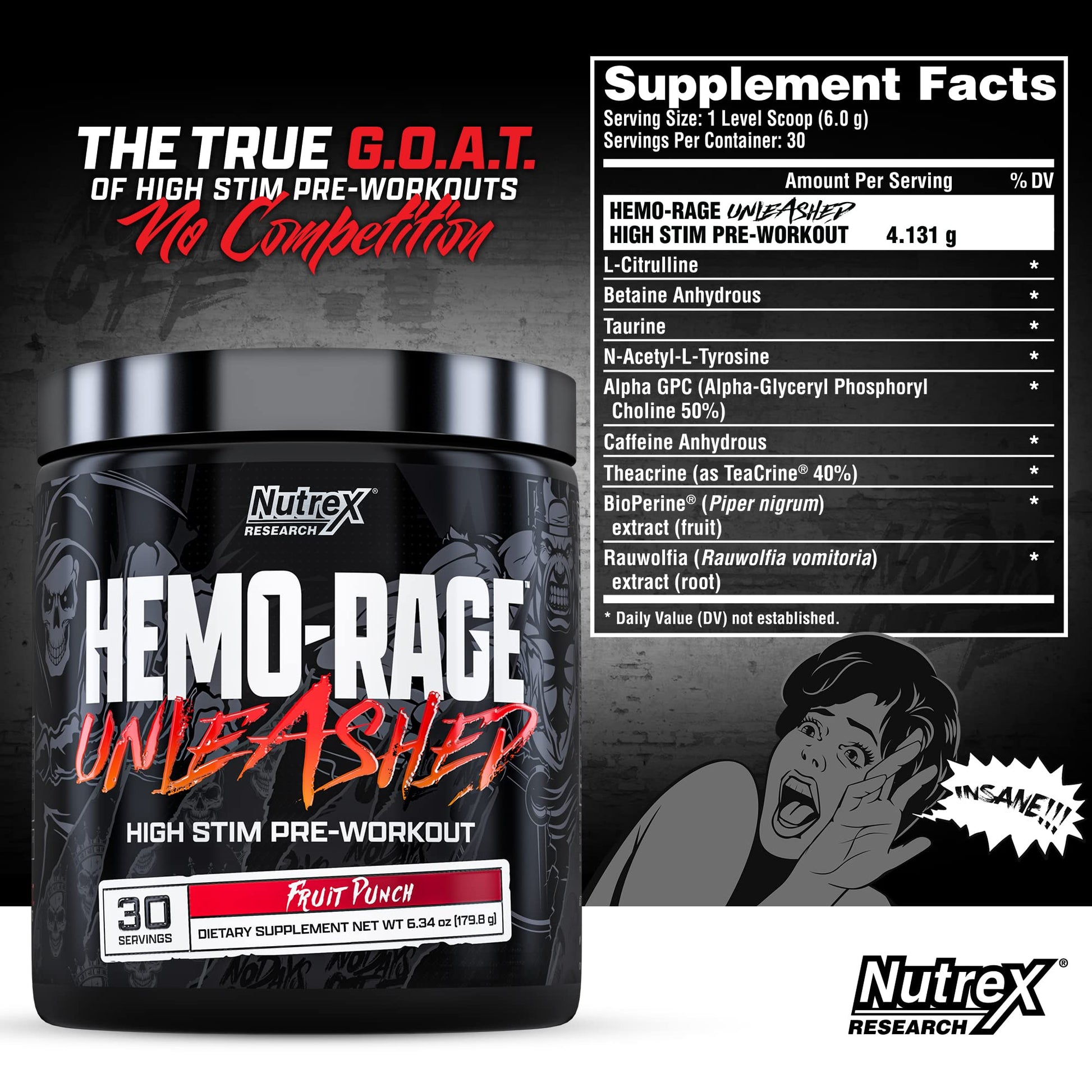 Nutrex Research Hemo-Rage Extreme High Stim Pre Workout Powder | Insane Lasting Energy Nutrex ResearchAu supplements