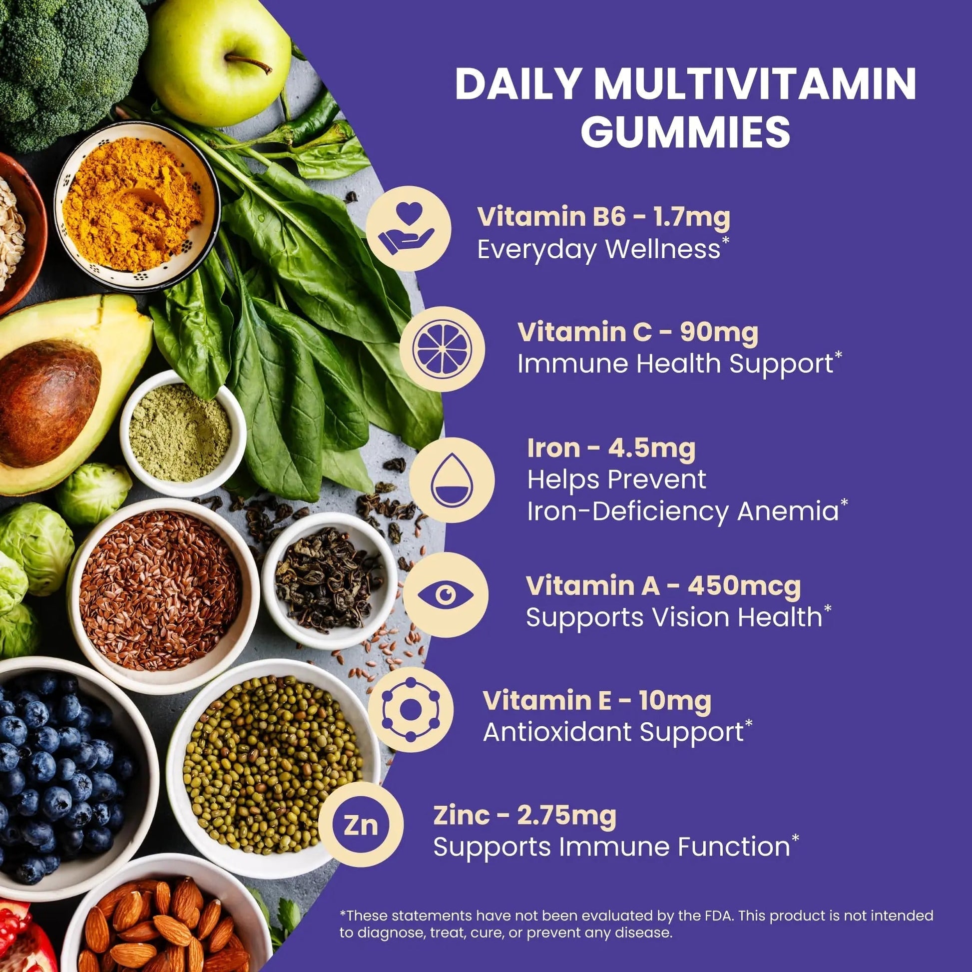Calm by Wellness Multivitamin Gummies - All Natural Vegan Adult Multivitamin Gummy - Packed with Antioxidant Vitamins C & E, B12, B6 Calm by WellnessAu supplements