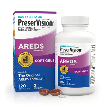 PreserVision AREDS Eye Vitamins, #1 Eye Doctor Recommended Brand, Multivitamin with Copper, Vitamin A, C & E, Zinc Supplements, 120 Softgels PreserVisionAu supplements