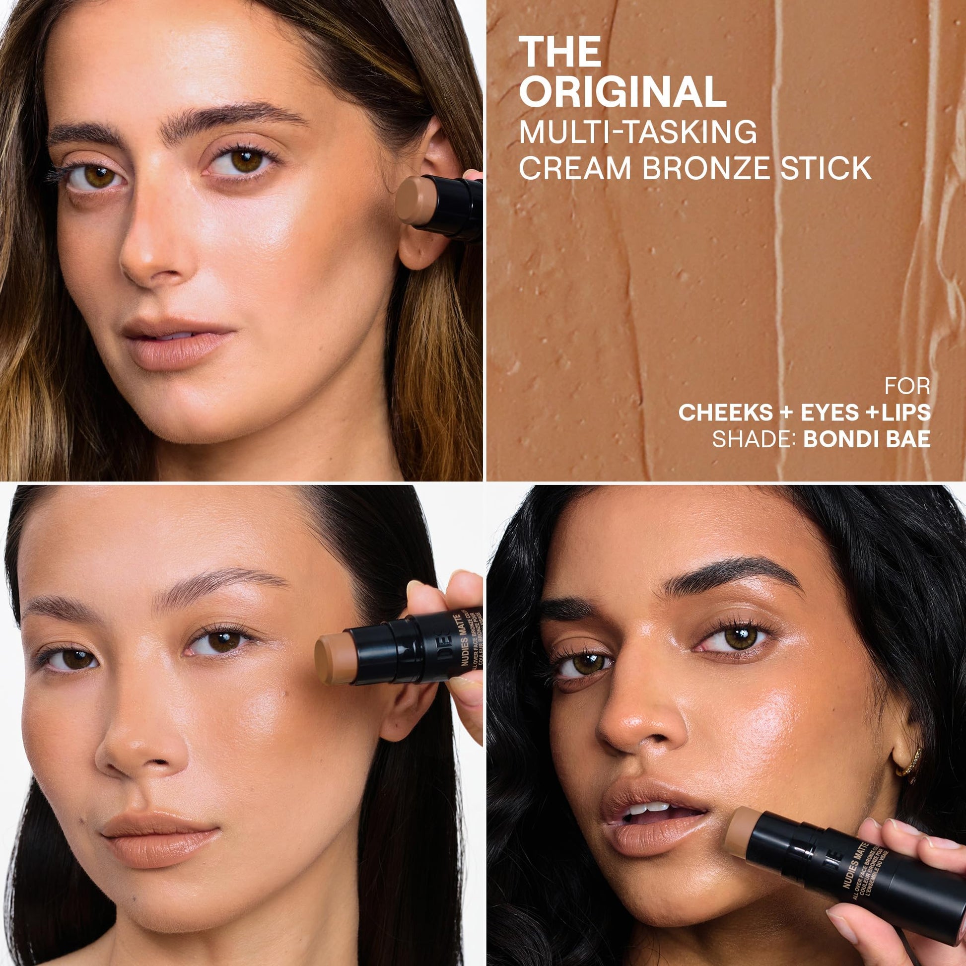 Nudestix Nudies Bronze All Over Matte Bronzing Stick – 3-in-1 Cream Bronzer for Cheeks, Eyes & Lips with Built-In Brush | Natural Contour & Sun-Kissed Glow | Bondi Bae NudestixAu supplements