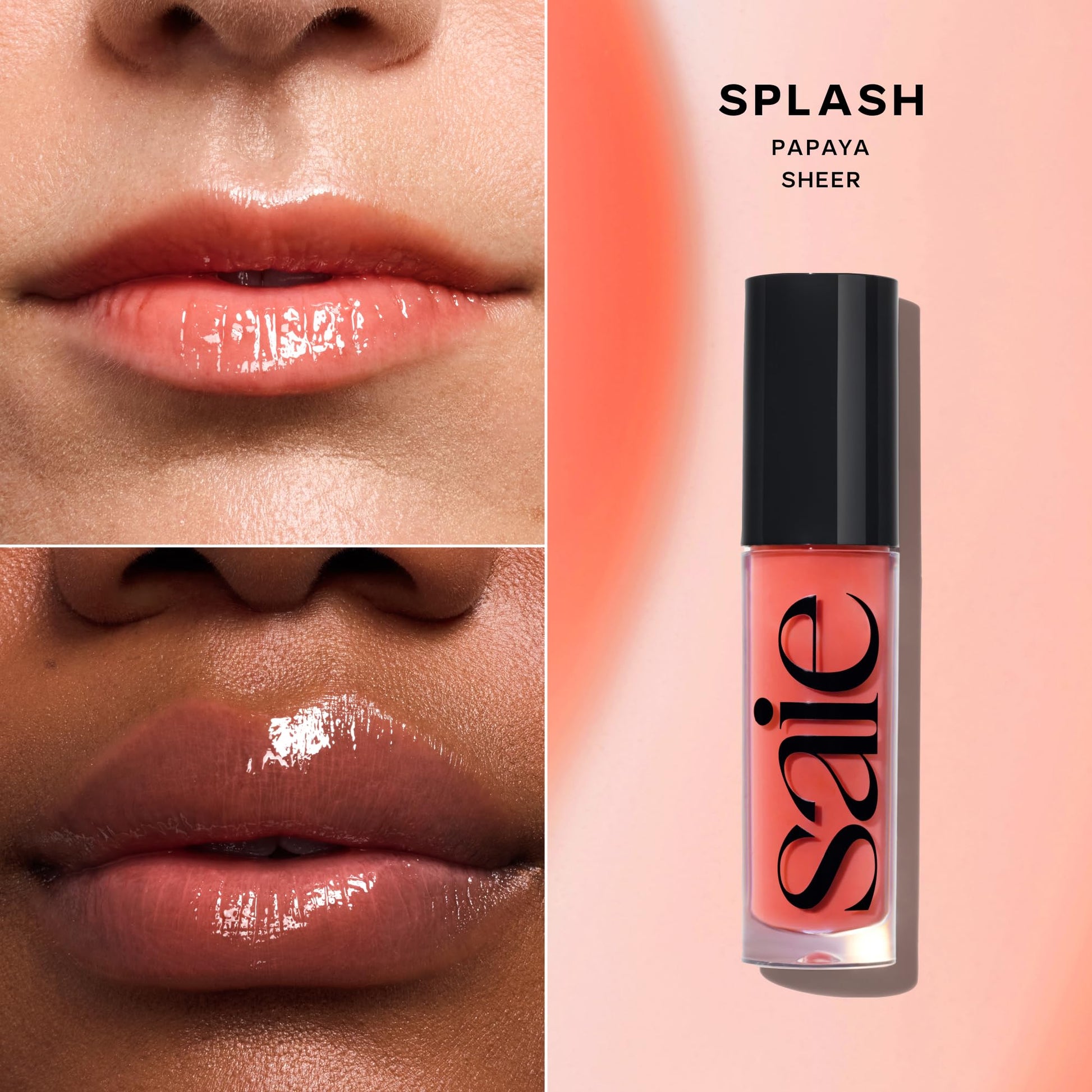 Saie Dewy Glow Duo - Dew Liquid Blush - (.40 oz, Hottie), Glossybounce Lip Gloss-Oil Hybrid (.17 oz, Splash) - Hydrating, Vegan Makeup for Radiant Cheeks & Lips SaieAu supplements
