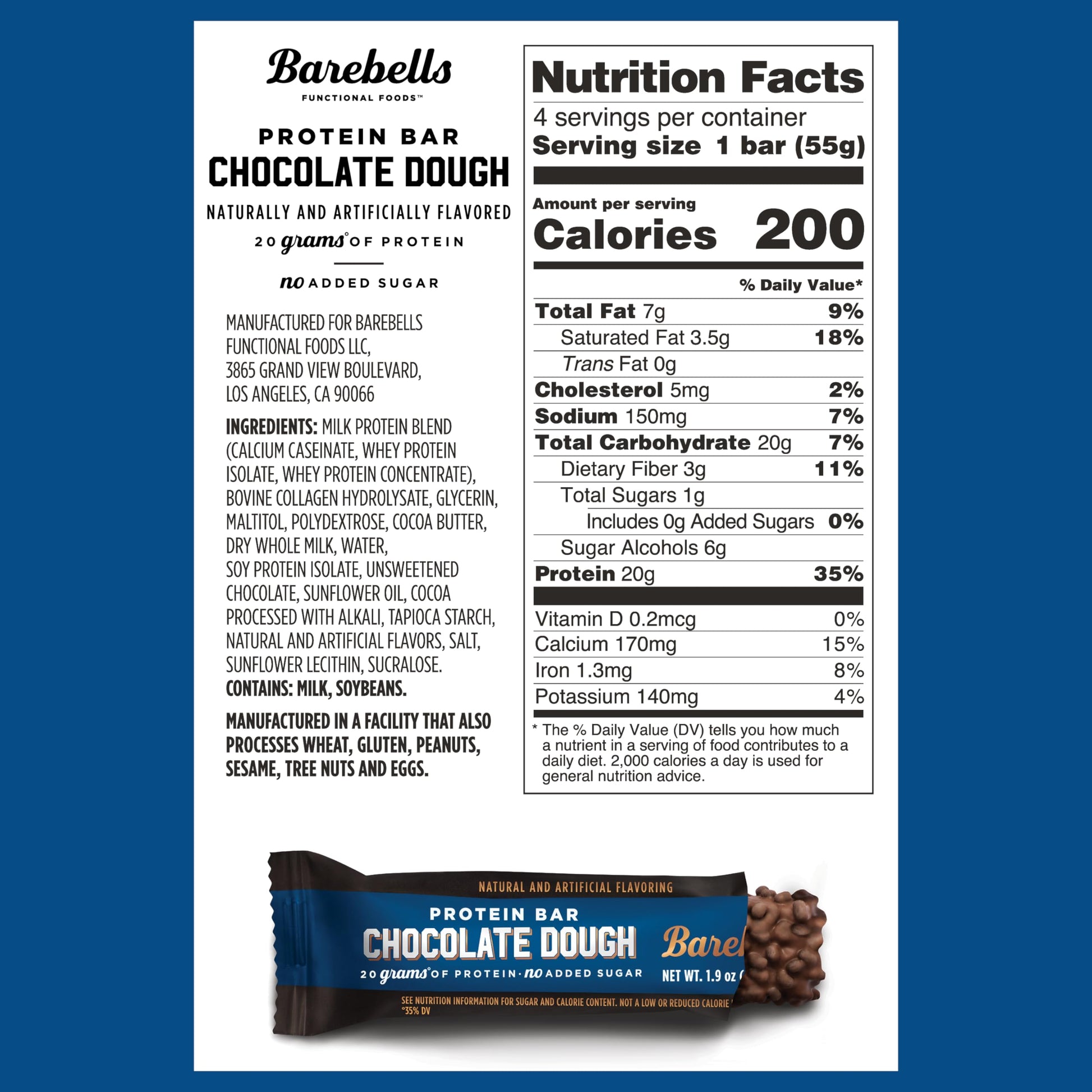 BAREBELLS Protein Bars Variety Value Pack - 16 Count, 1.9oz Bars - Protein Snacks BAREBELLSUS supplements