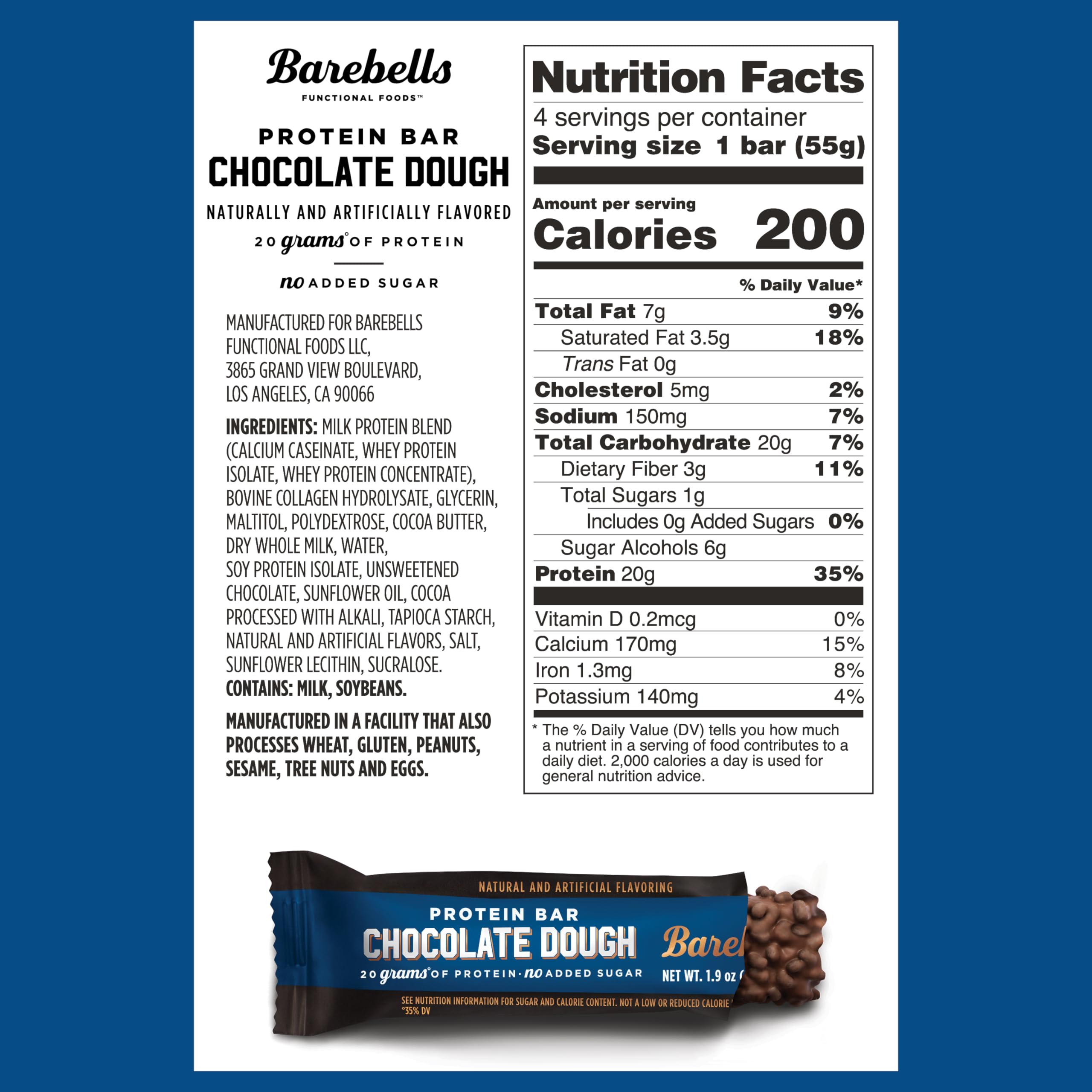 BAREBELLS Protein Bars Variety Value Pack - 16 Count, 1.9oz Bars - Protein Snacks BAREBELLSUS supplements