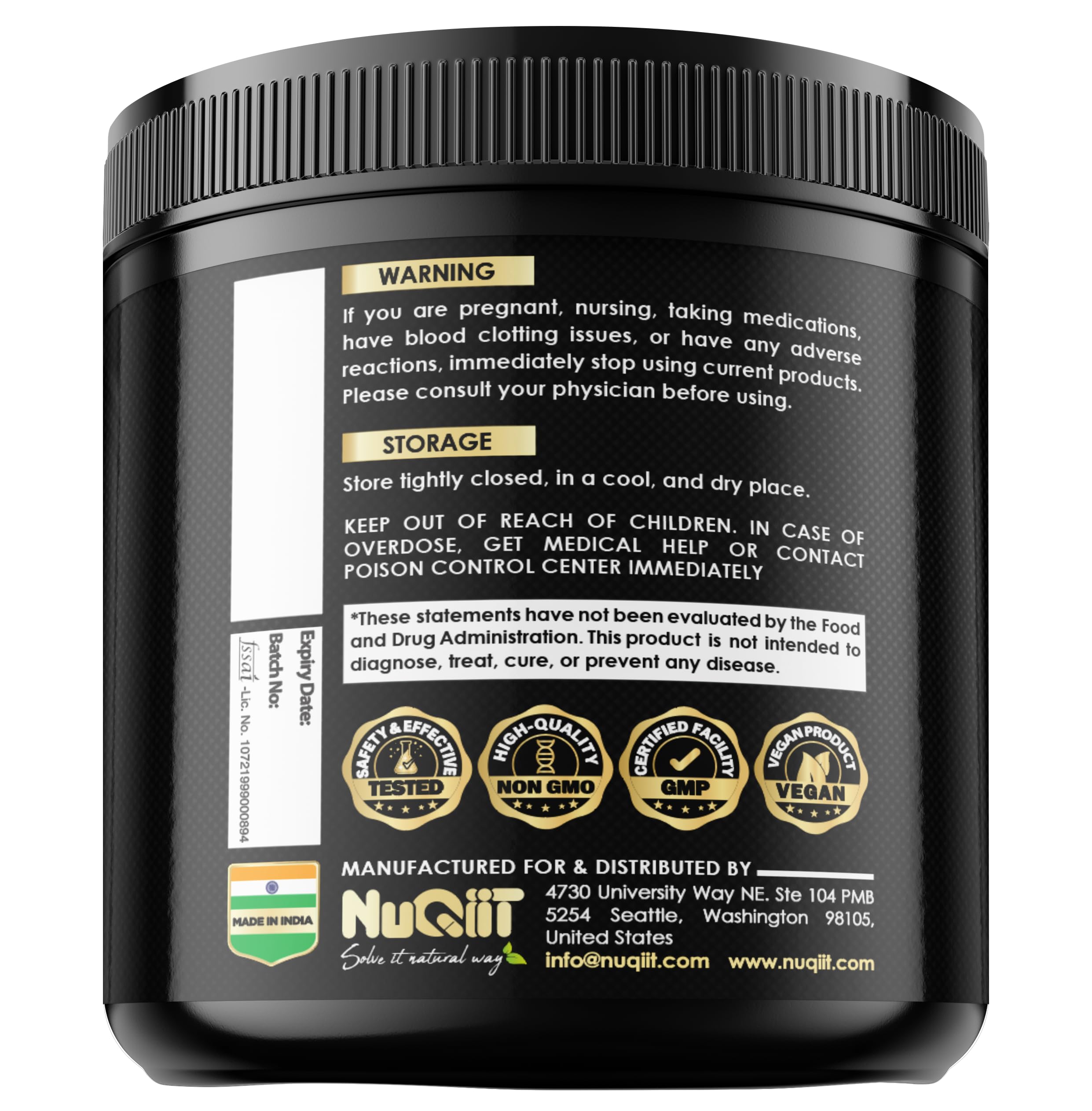 8in1 Cortisol Shield - Ashwagandha and Magnesium, Rhodiola Rosea, Lions Mane, Sea Moss, Turmeric, St Jonh's Wort - Mind& Mood Balance, Rest Well, Support Immume - 60 Capsules NUQIITAu supplements