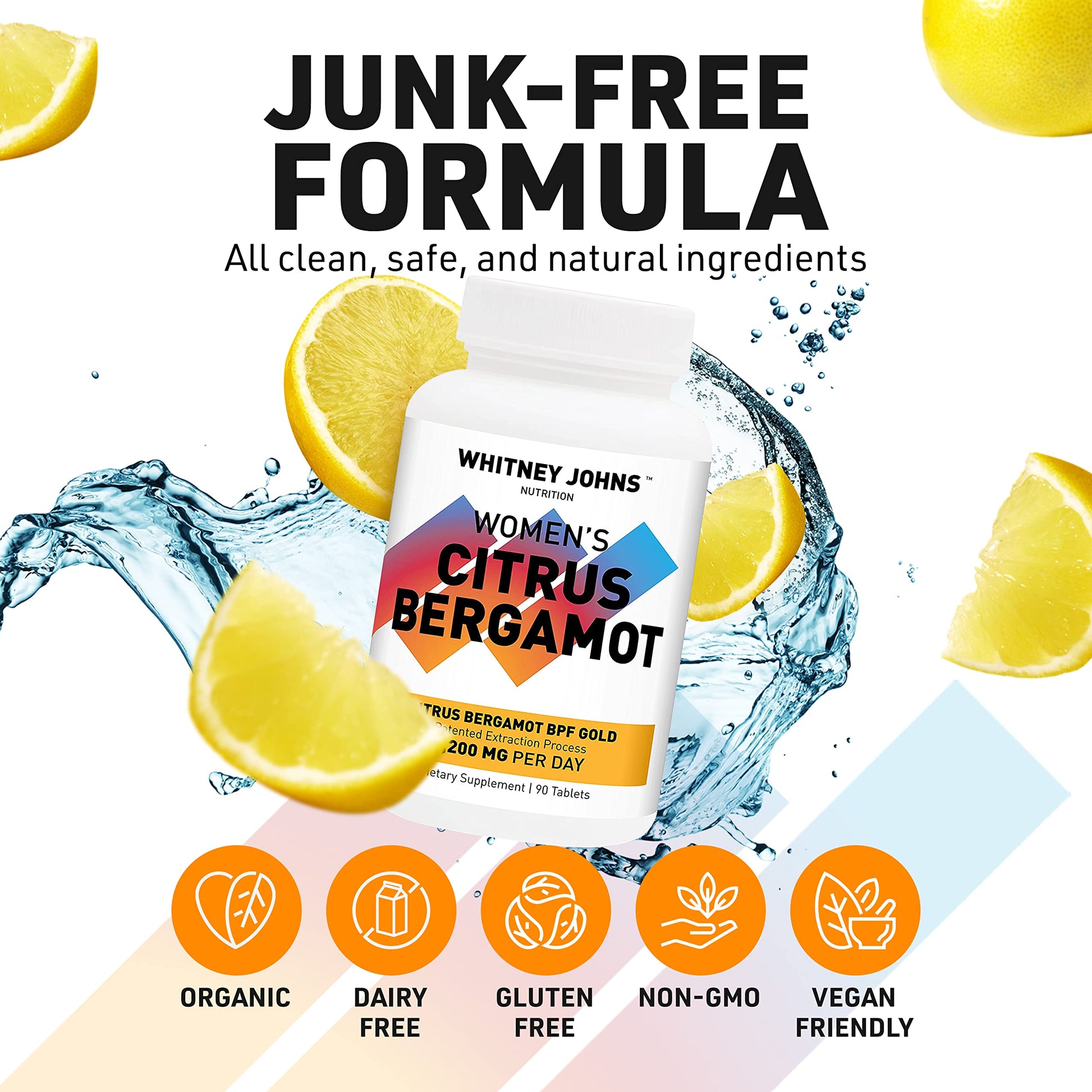 Whitney Johns Citrus Bergamot for Women, Clinically Tested Bergamot Supplement Specifically Formulated for Womens Health and Wellness, Antioxidant, 1200mg, 90 Tablets Whitney JohnsAu supplements
