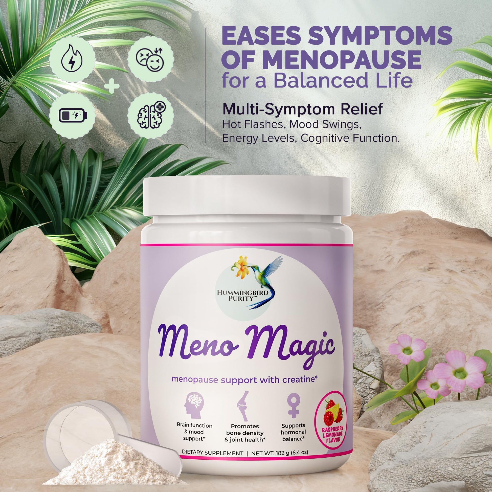 Meno Magic Menopause Support Drink – Raspberry Lemonade with Creatine, Herbs & Vitamins | 30 Servings Hummingbird PurityAu supplements