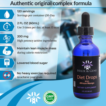 Helix & Gene Appetite Diet Drops Mango Flavor | Fast Weight Loss | Natural Metabolism Helix & GeneUS supplements