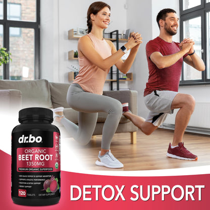 Organic Beet Root Capsules Supplements - 1350mg Beetroot Powder Extract Pills, Organic DR. BOUS supplements