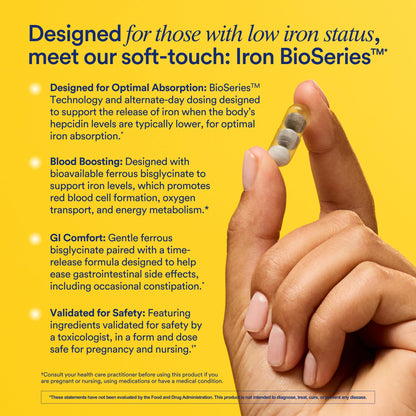 Ritual Iron Supplement to Support Low Iron Levels 60 mg | 48-hour Dosing Routine with BioSeries™ Technology plus Vitamin A and C. Designed for Optimal Absorption and Minimal GI Discomfort* 15 Servings RitualUS supplements