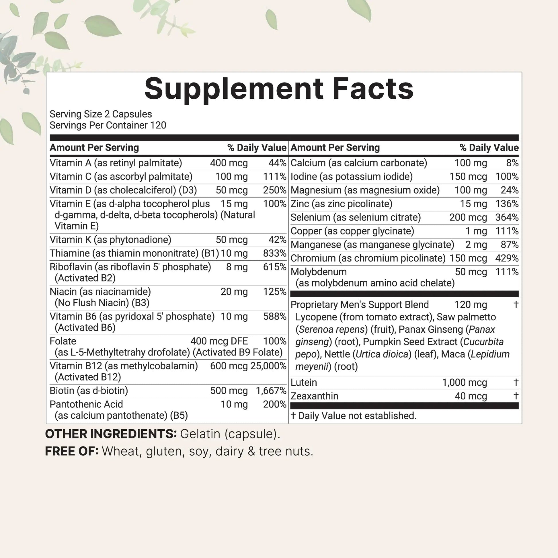 Pure Methylated Multivitamin for Men, 240 Capsules | 30 Key Nutrients with Vitamin C, D, E, B Complex + Methylfolate Micro IngredientsAu supplements
