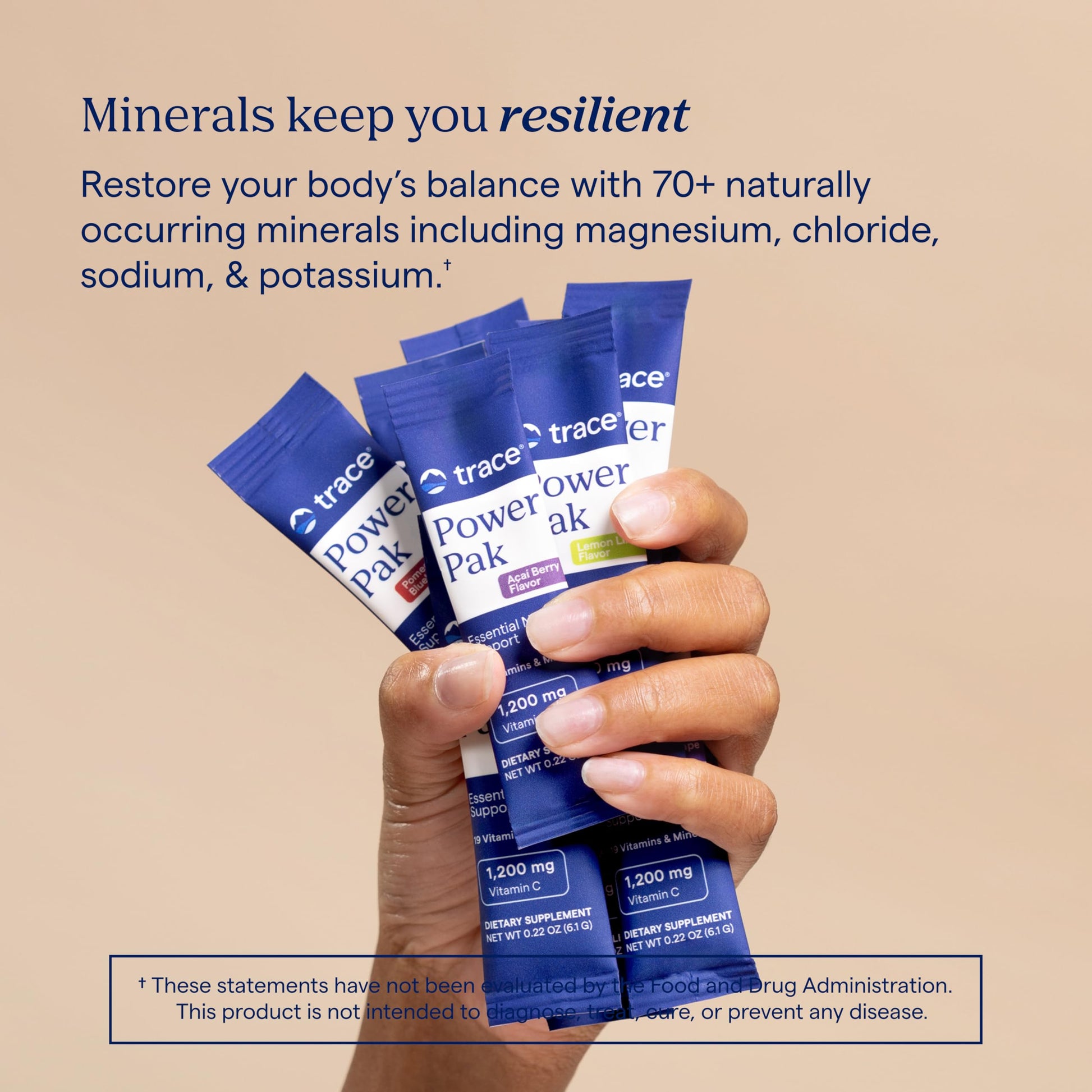 Trace Minerals Power Pak Multivitamin and Multimineral Packets - Electrolyte Support - 1200 mg Vitamin C plus 70+ Trace Minerals - Sugar Free - Orange Mango Flavor - 30 Packets Trace MineralsAu supplements