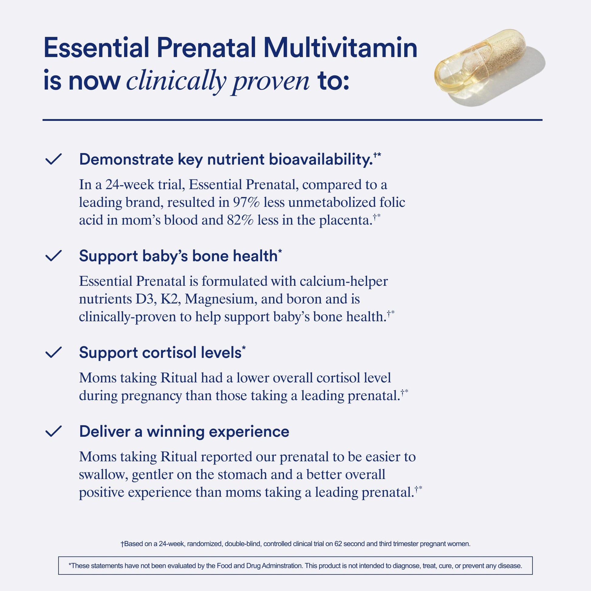 Ritual Essential for Women Prenatal Multivitamin: Folate & Choline for Neural Tube Support, Omega-3 DHA for Fetal Brain Development, Iron, Calcium-Helper D3 & K2, Non-GMO, Vegan, Citrus, 30 Days RitualUS supplements