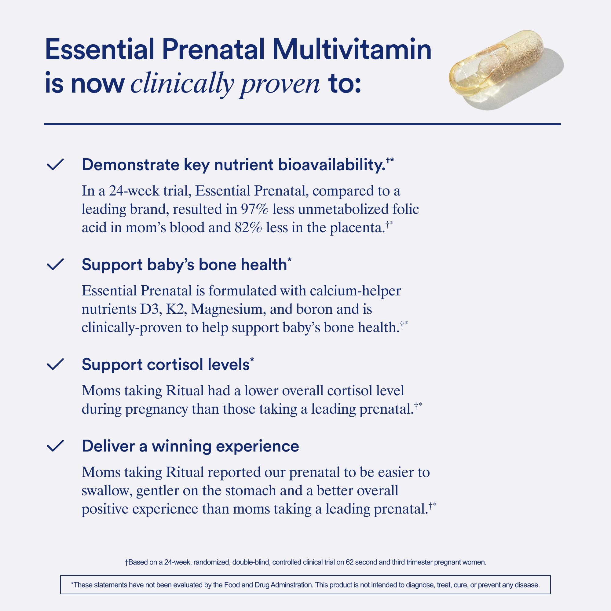 Ritual Essential for Women Prenatal Multivitamin: Folate & Choline for Neural Tube Support, Omega-3 DHA for Fetal Brain Development, Iron, Calcium-Helper D3 & K2, Non-GMO, Vegan, Citrus, 30 Days RitualUS supplements