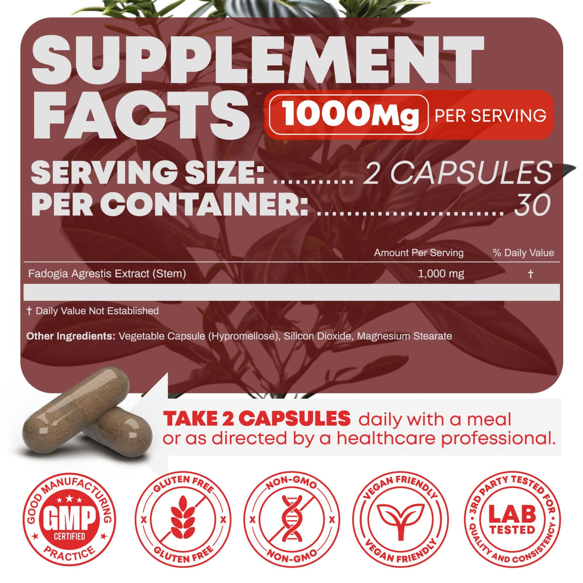 Peak Revival-X Fadogia Agrestis 1000mg Per Serving Supplement - Potent Extract to Increase Energy, Athletic Performance & Muscle Mass - Supplements, Made in The USA (60 Capsules) Peak Revival-XAu supplements