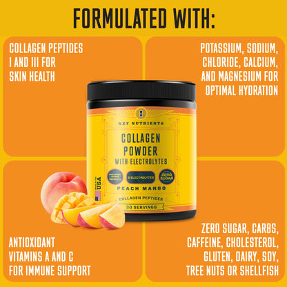 Collagen Peptides with Electrolytes Powder, Collagen Powder, Collagen Peptides Powder KEY NUTRIENTSUS supplements