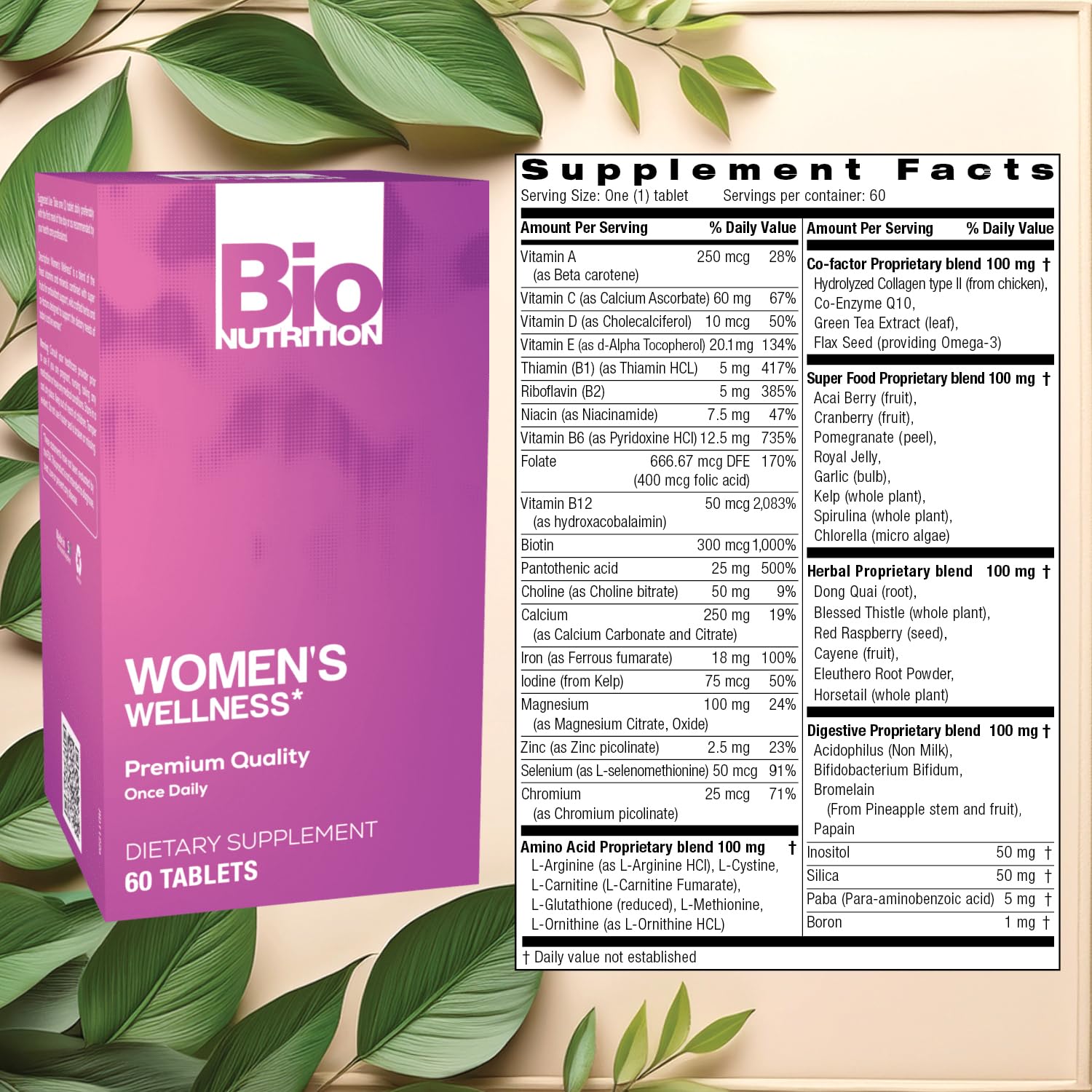 Bio Nutrition Women Wellness Tabs, 60 Count Bio NutritionAu supplements