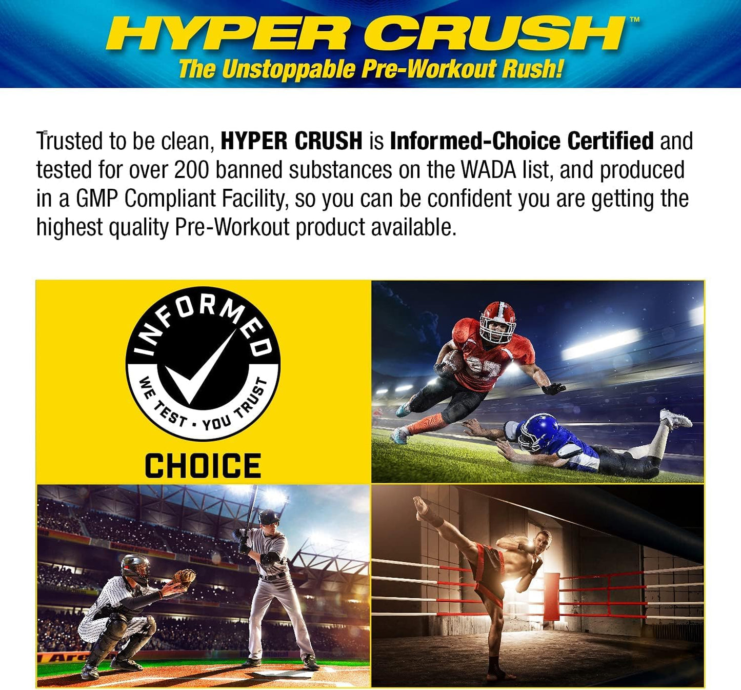 Maximum Human Performance MHP HYPER CRUSH Pre Workout energy drink creatine Maximum Human PerformanceUS supplements