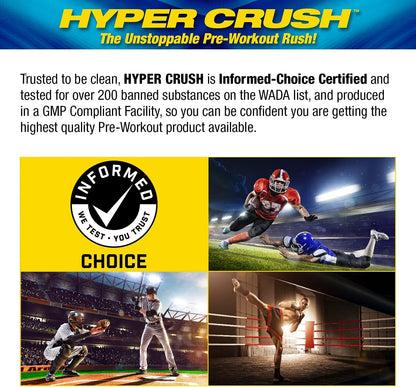Maximum Human Performance MHP HYPER CRUSH Pre Workout energy drink creatine Maximum Human PerformanceUS supplements