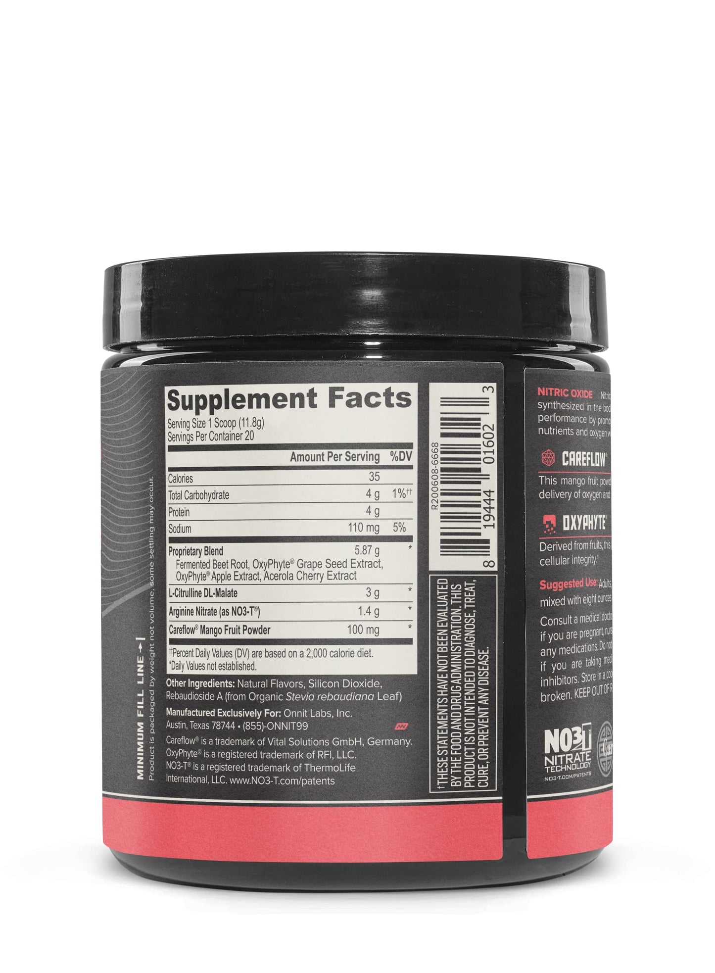 ONNIT Total Nitric Oxide - Caffeine Free Pre Workout Powder w/ Beet Root, L Arginine ONNITUS supplements