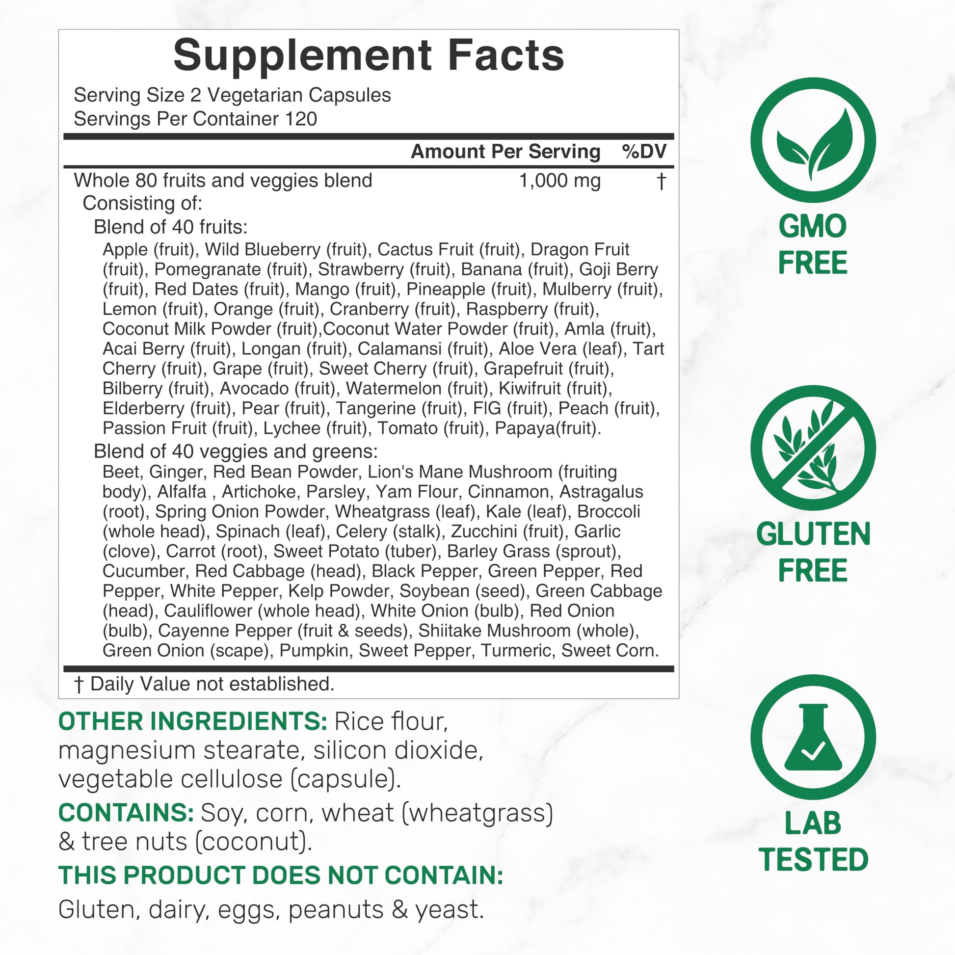 Nature’s Fruits & Veggies Supplement, 240 Veggie Capsules – 80 Whole Food Superfoods for Daily Balance – 40 Fruits with 40 Vegetables and Greens – Non-GMO, Gluten Free DEAL SUPPLEMENTAu supplements