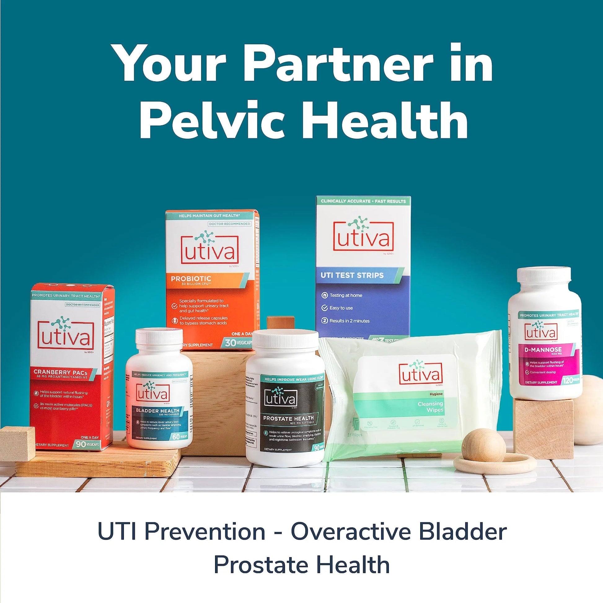 Szio+ Utiva Bladder Health - Control Supplement for Overactive Bladder and Lower Urinary Tract Health - Clinically Proven to Reduce Frequency and Urgency - 60 Capsules Szio+Au supplements
