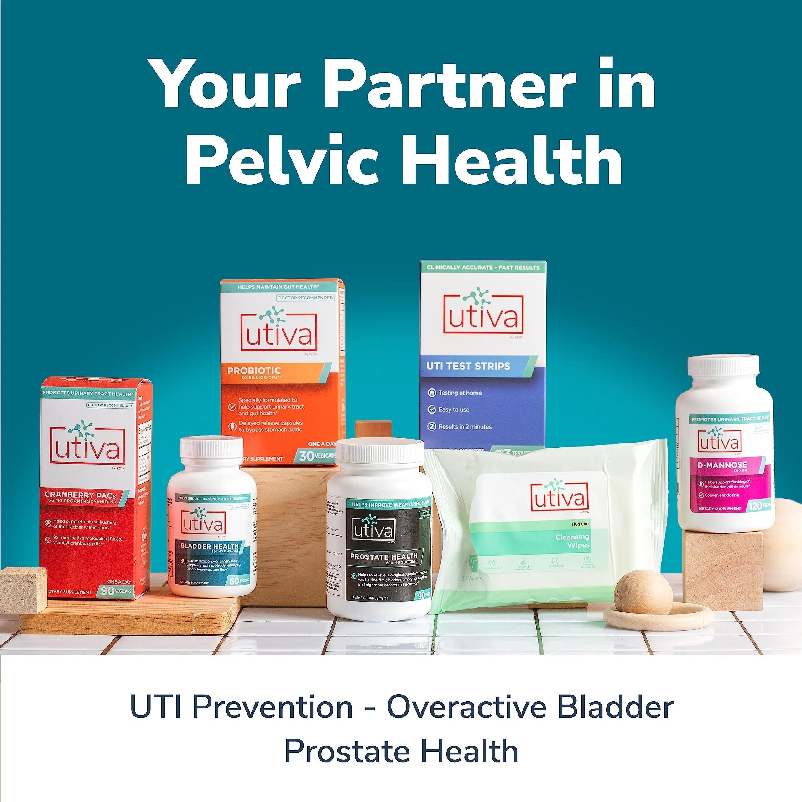 Szio+ Utiva Bladder Health - Control Supplement for Overactive Bladder and Lower Urinary Tract Health - Clinically Proven to Reduce Frequency and Urgency - 60 Capsules Szio+Au supplements