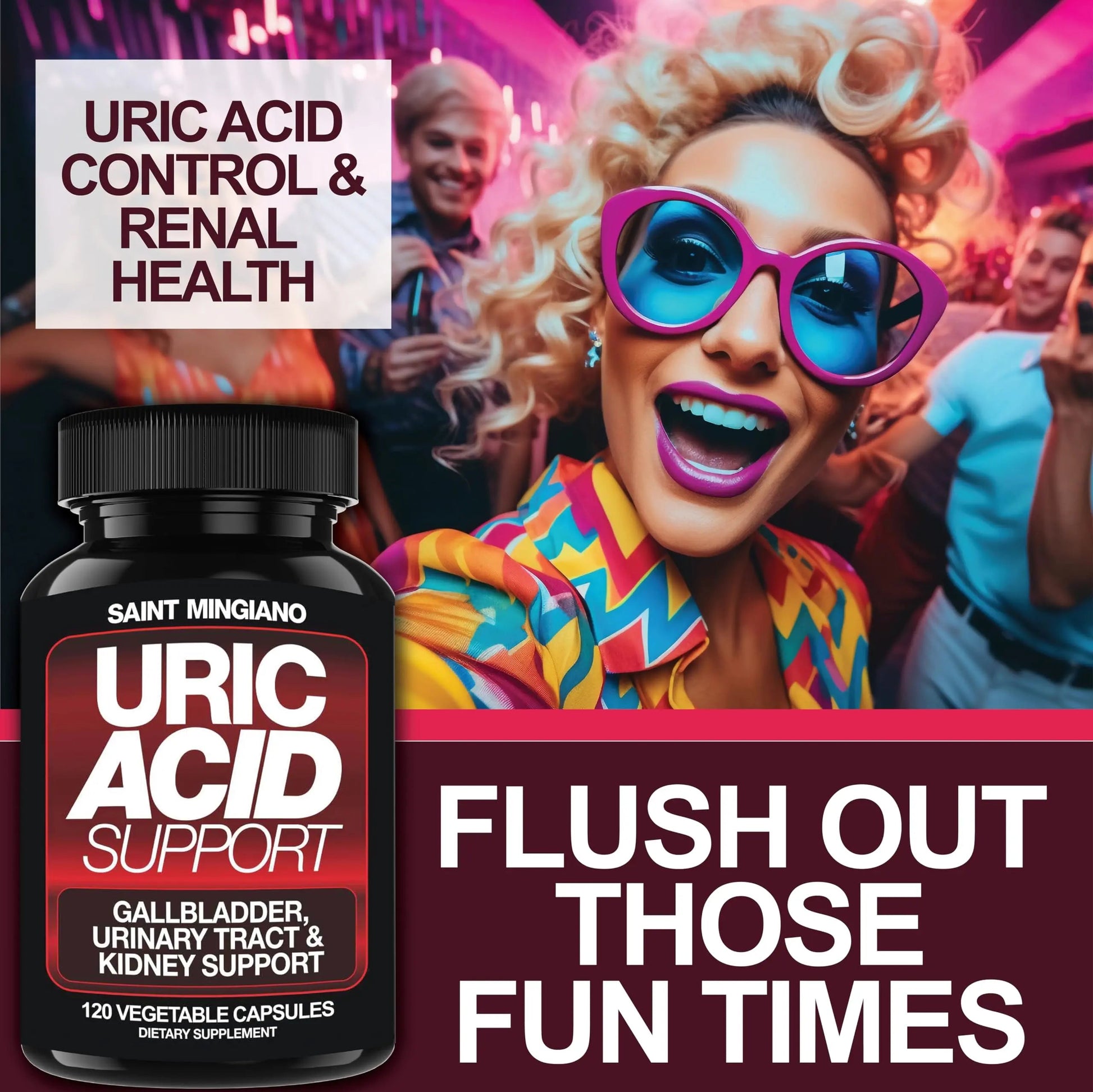 Saint Mingiano Uric Acid Flush for Gout Support -120 Capsules - Supports Kidney Cleanse Detox & Repair, Gallbladder & Urinary Tract Issues - Essential for Detox & Joint Support - Cranberry Extract Saint MingianoAu supplements