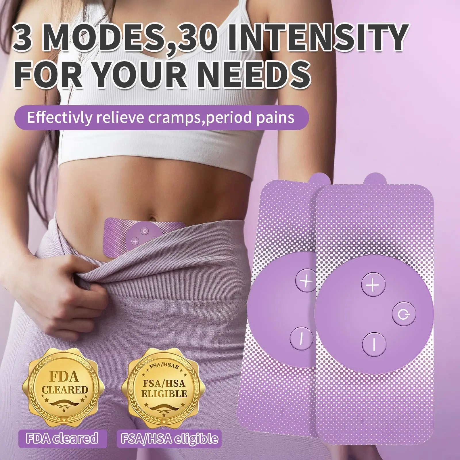 JUSTWILL Wireless Portable Period Cramps Pain Relief Simulator with 3 Modes 30 Intensity Rechargeable TENS Unit for Menstrual Cramp Relief Home Medical Device,Gift for Women Wife Girlfriend Girl JUSTWILLAu supplements