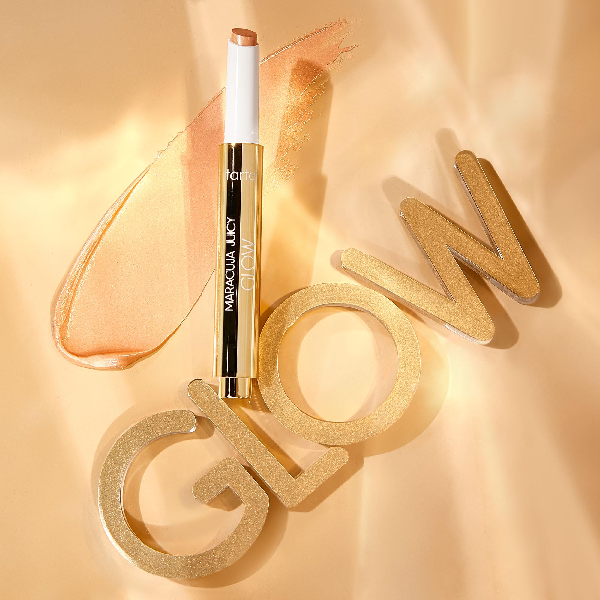 tarte maracuja juicy glow highlight – Highlighter with Vitamin E to Hydrate, Blur appearance for a Smooth Buildable & Luminous Radiant Finish, Vegan & Cruelty-Free, full size, champagne glow tarteAu supplements