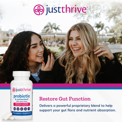 Just Thrive Probiotic & Antioxidant Supplement - 100% Spore-Based Digestive and Immune Support - Gluten Free, 30 Caps Just ThriveUS supplements