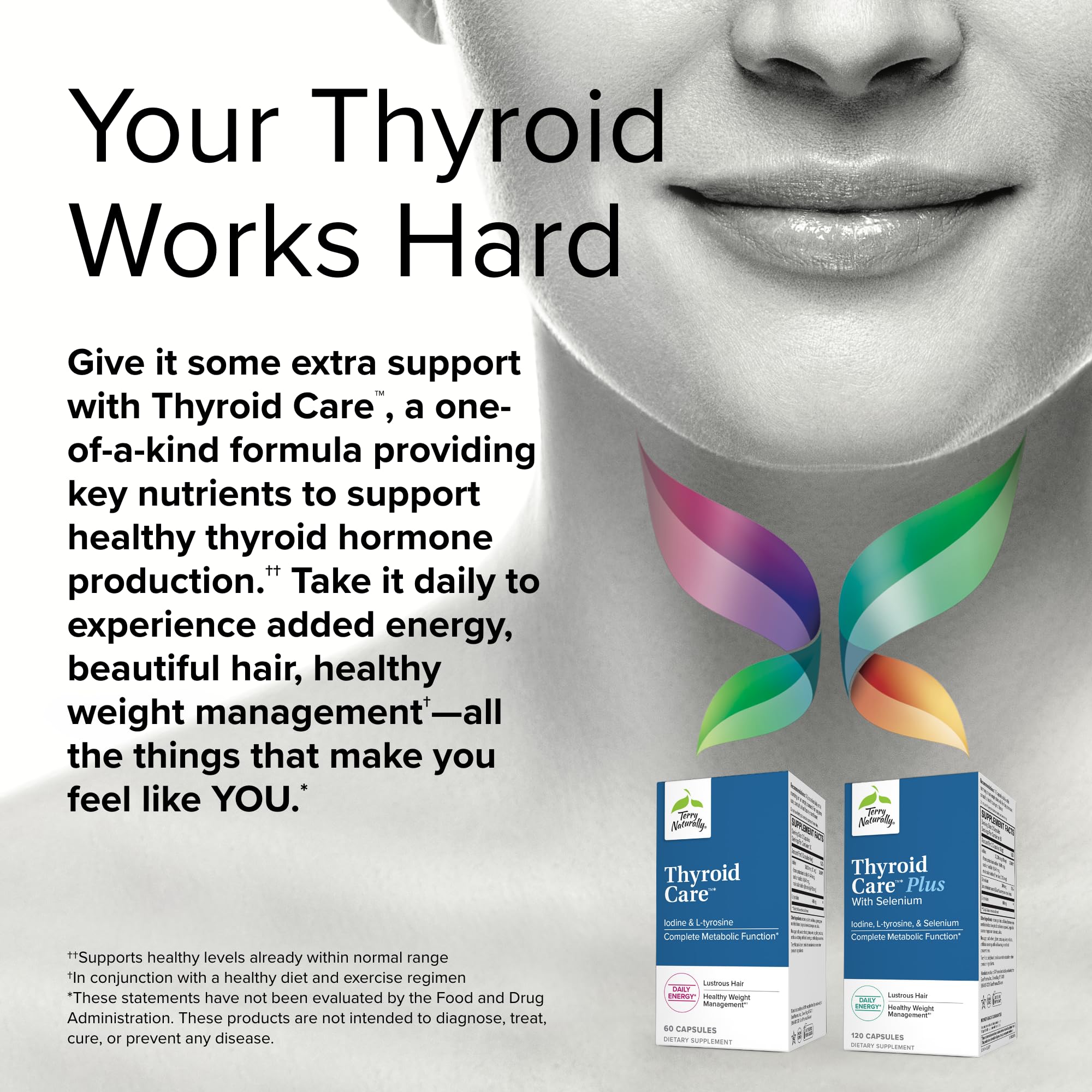 Terry Naturally Thyroid Care - 120 Capsules - Complete Metabolic Function - with Iodine Terry NaturallyAu supplements