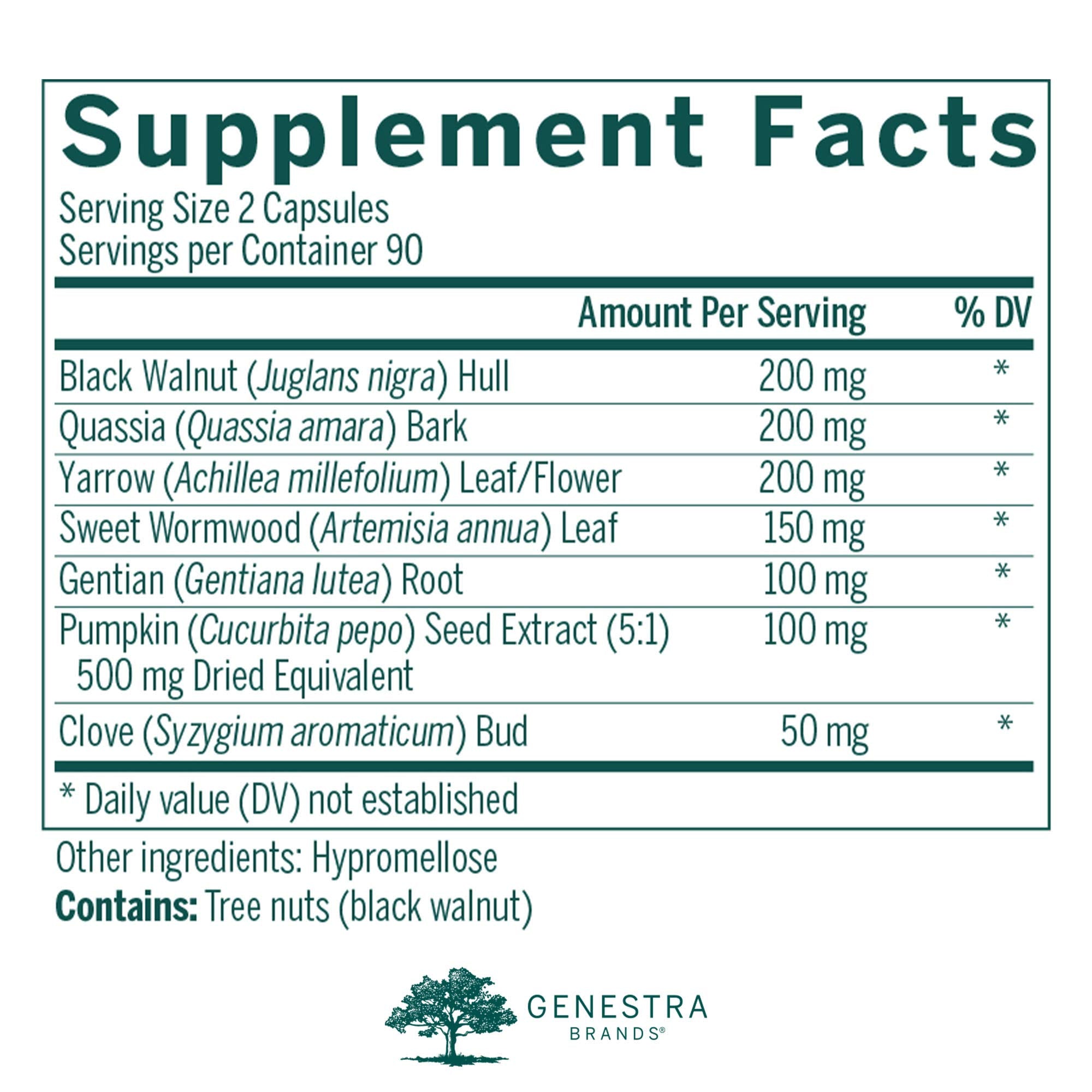 Genestra Brands Black Walnut Capsules | Herbal Formula to Support Digestive Health | 90 Capsules Genestra BrandsAu supplements