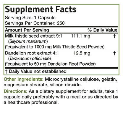 Bronson Milk Thistle Silymarin Marianum & Dandelion Root Liver Health Support BronsonUS supplements