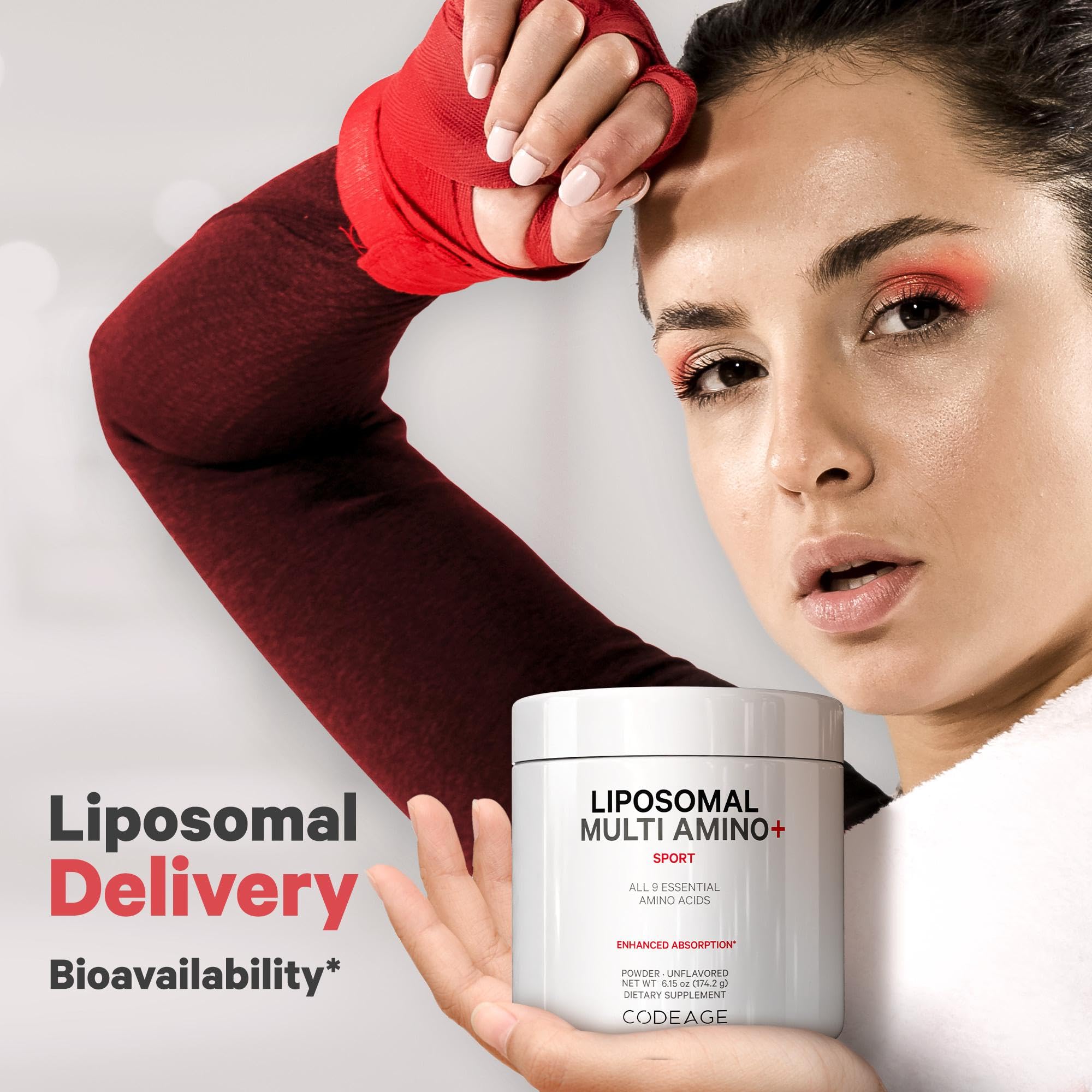 Codeage Liposomal Multi Amino Powder Supplement - BCAA & EAA Supplement All 9 Essential Amino Acids, Branched-Chain Amino Acid, Pre & Post Workout, Unflavored, Liposomal Delivery, Non-GMO, 6.15 oz CodeageAu supplements