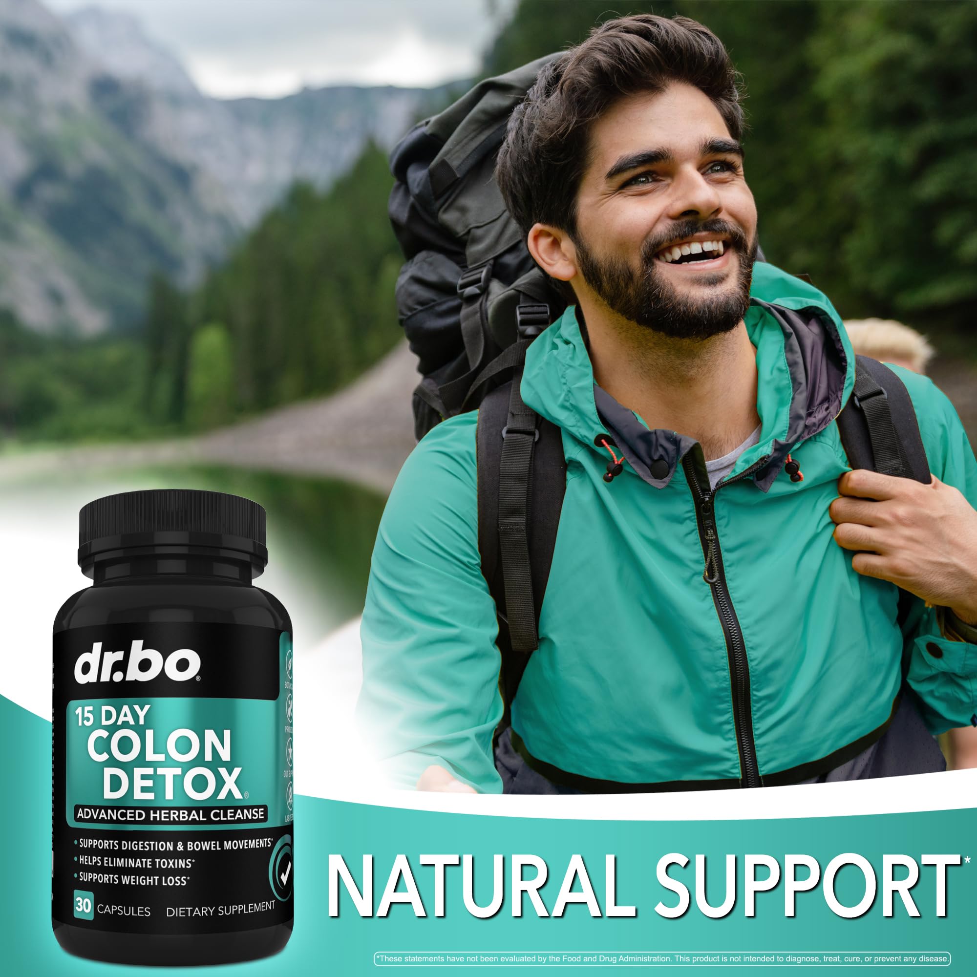 Colon Cleanser Detox for Weight Flush - 15 Day Intestinal Cleanse Pills & Probiotic - Fast Natural Laxative for Constipation Relief - Bowel Movement Supplements for Stomach Bloating, Gut Loss Support DR. BOAu supplements